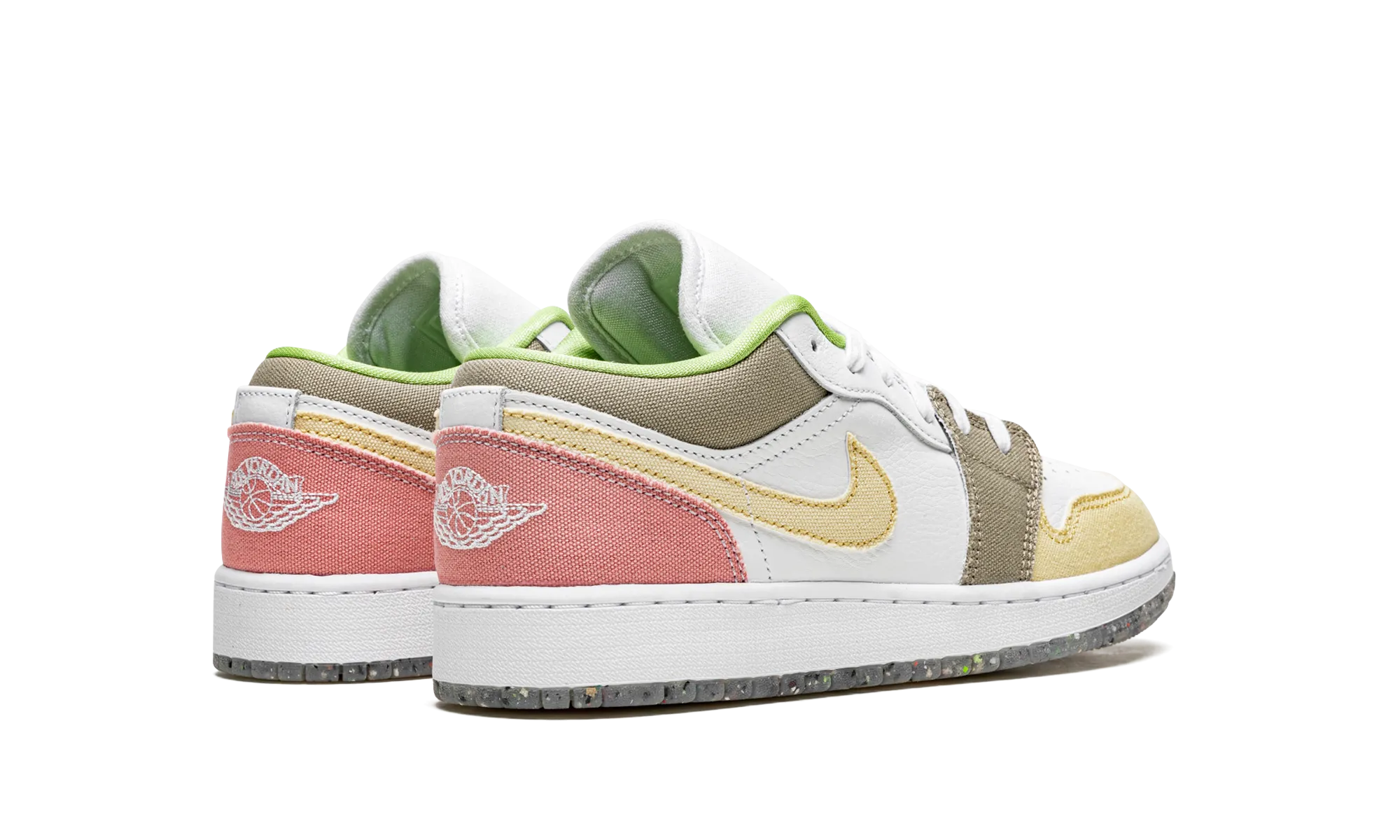 Air Jordan 1 Low GS "Multicolor Pastel Grind" Adaptive Heel Lock Casual Support