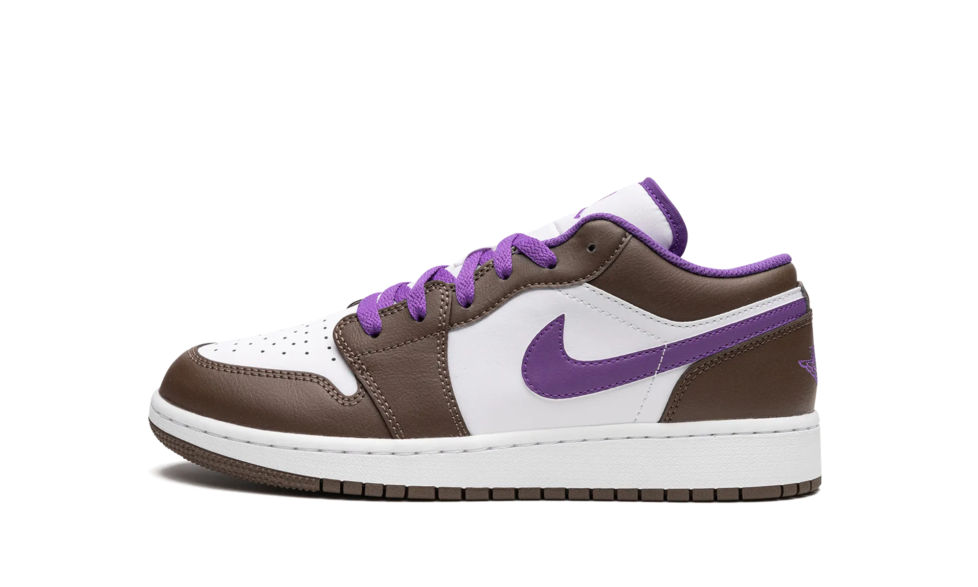 Air Jordan 1 Low GS "Palomino / Wild Berry" Elastic Sides Rolling Motion Geometry