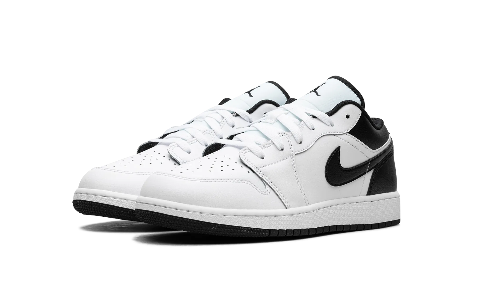 All Day Comfort Smooth Outsole Air Jordan 1 Low GS "WHITE BLACK"