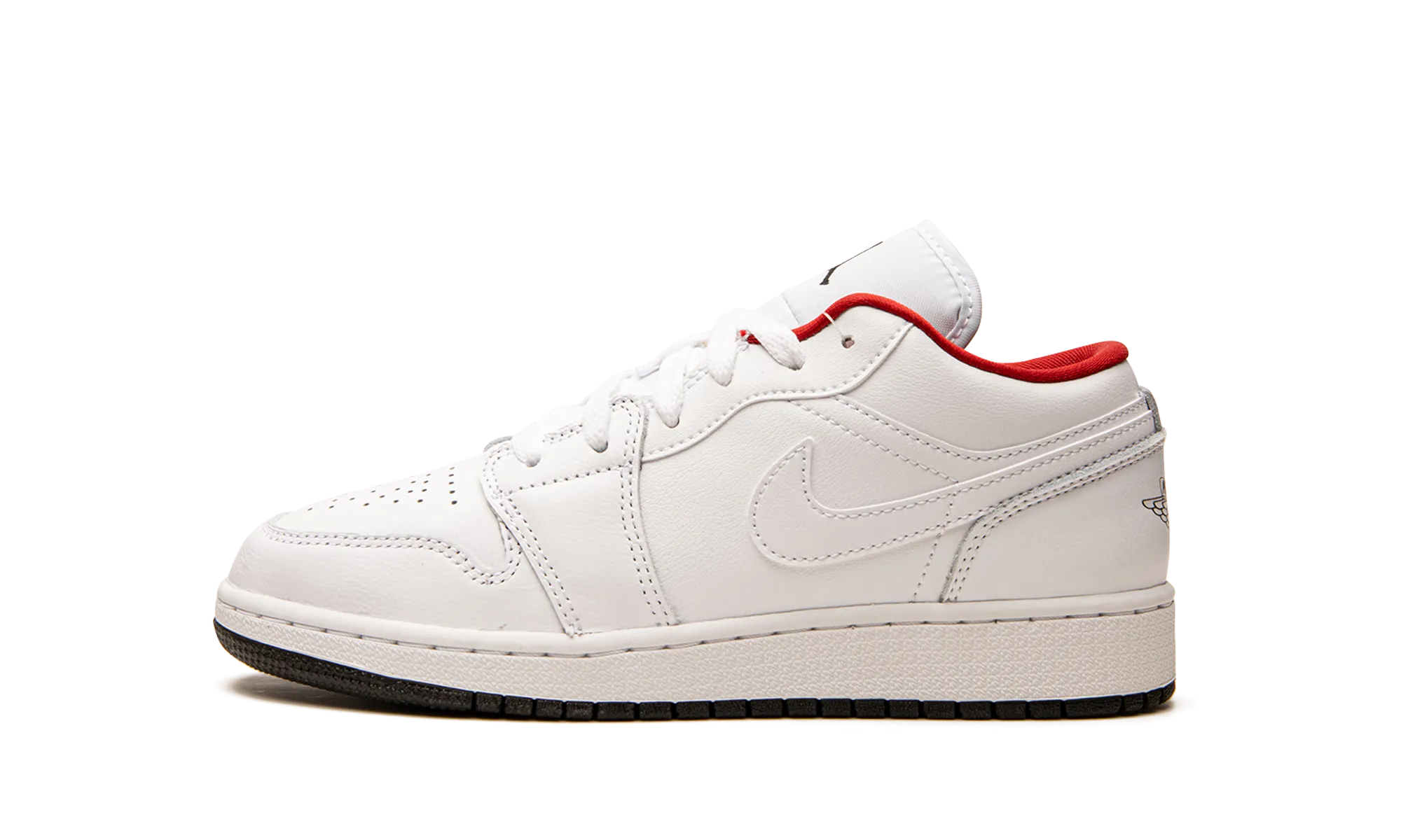 Smooth Finish Air Jordan 1 Low GS "White / Red"
