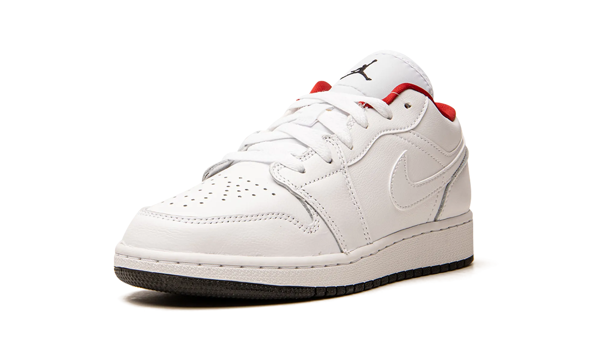 Air Jordan 1 Low GS "White / Red" perforated upper All-weather look