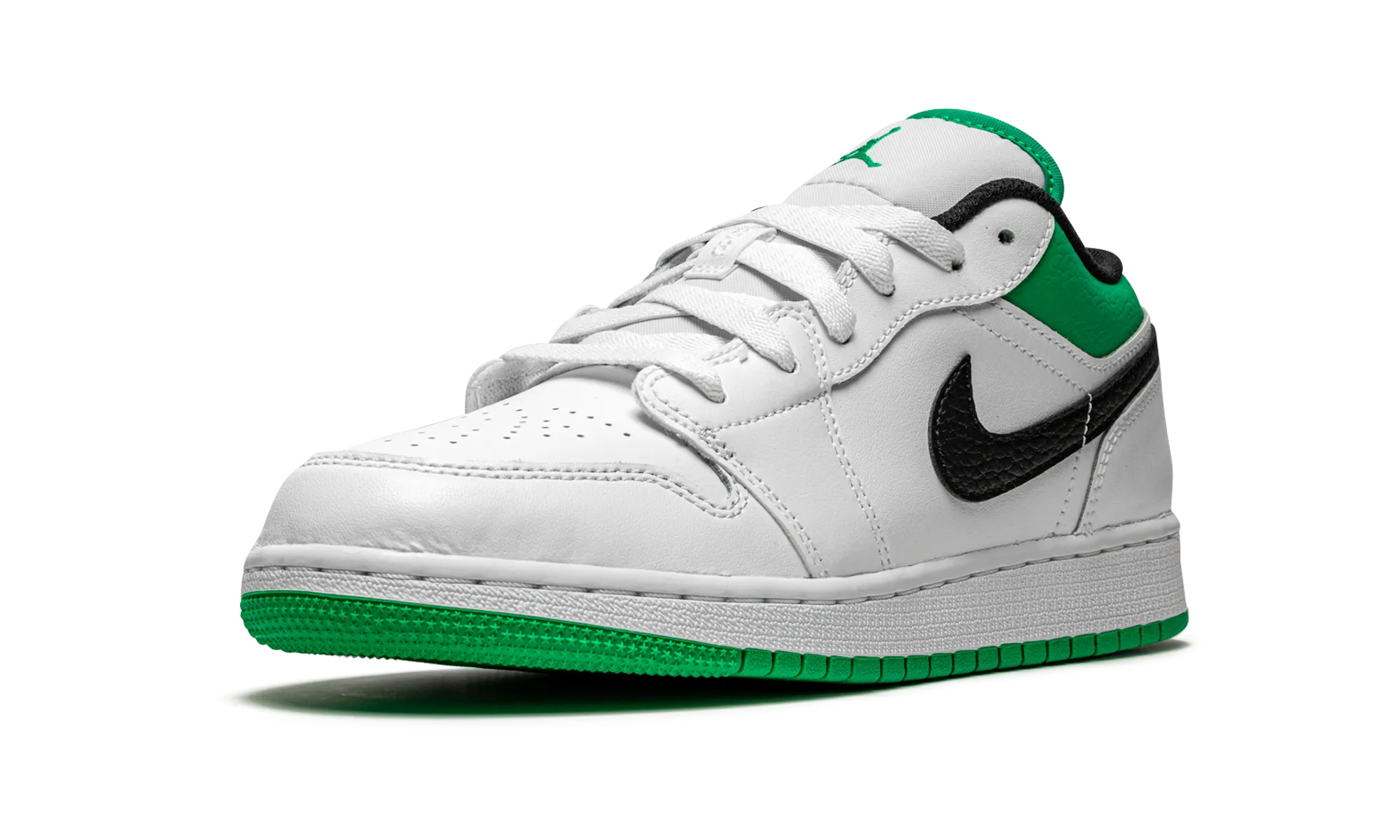 soft feel Non Slip Tread Pattern Air Jordan 1 Low GS "White / Stadium Green"