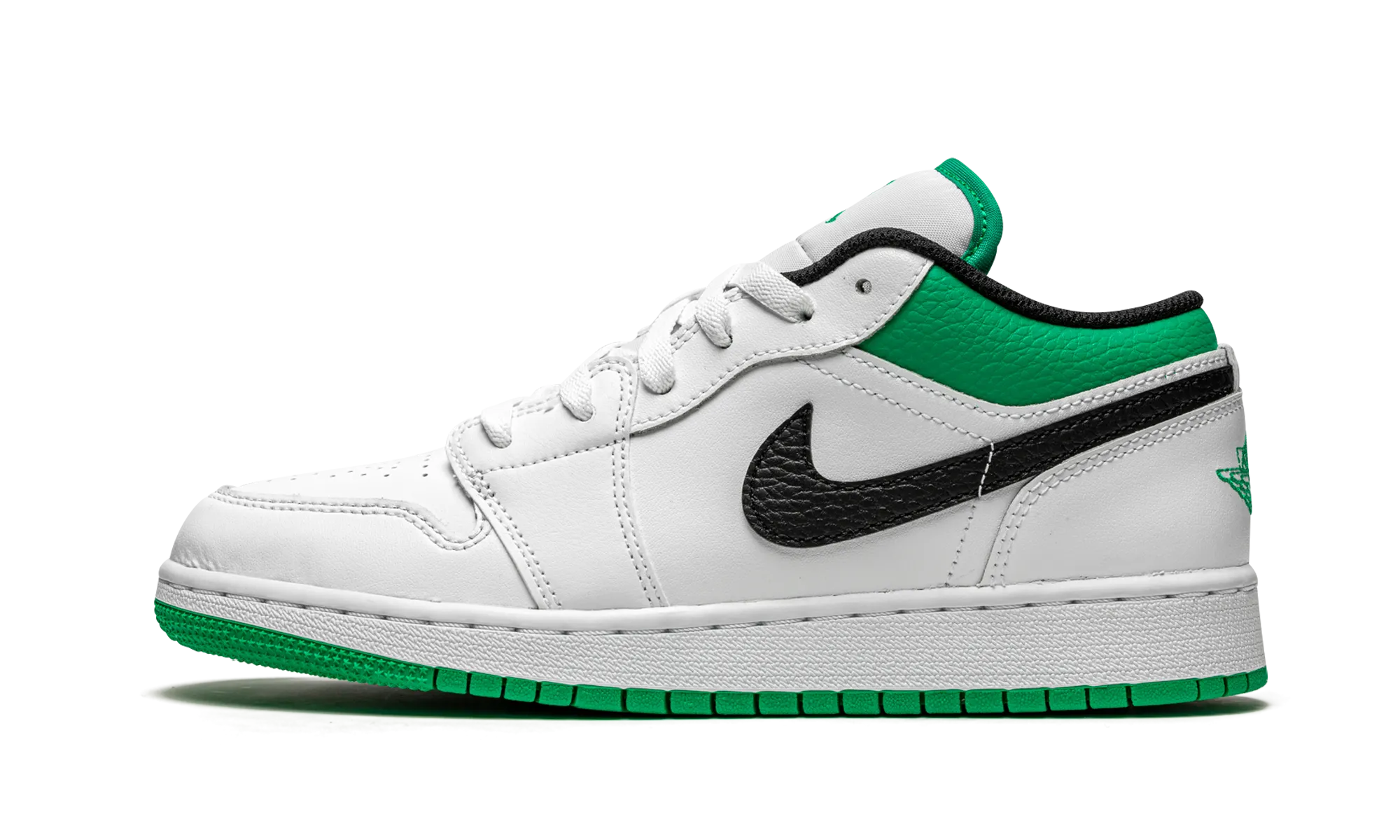 Air Jordan 1 Low GS "White / Stadium Green" Active Design Anti   Blister