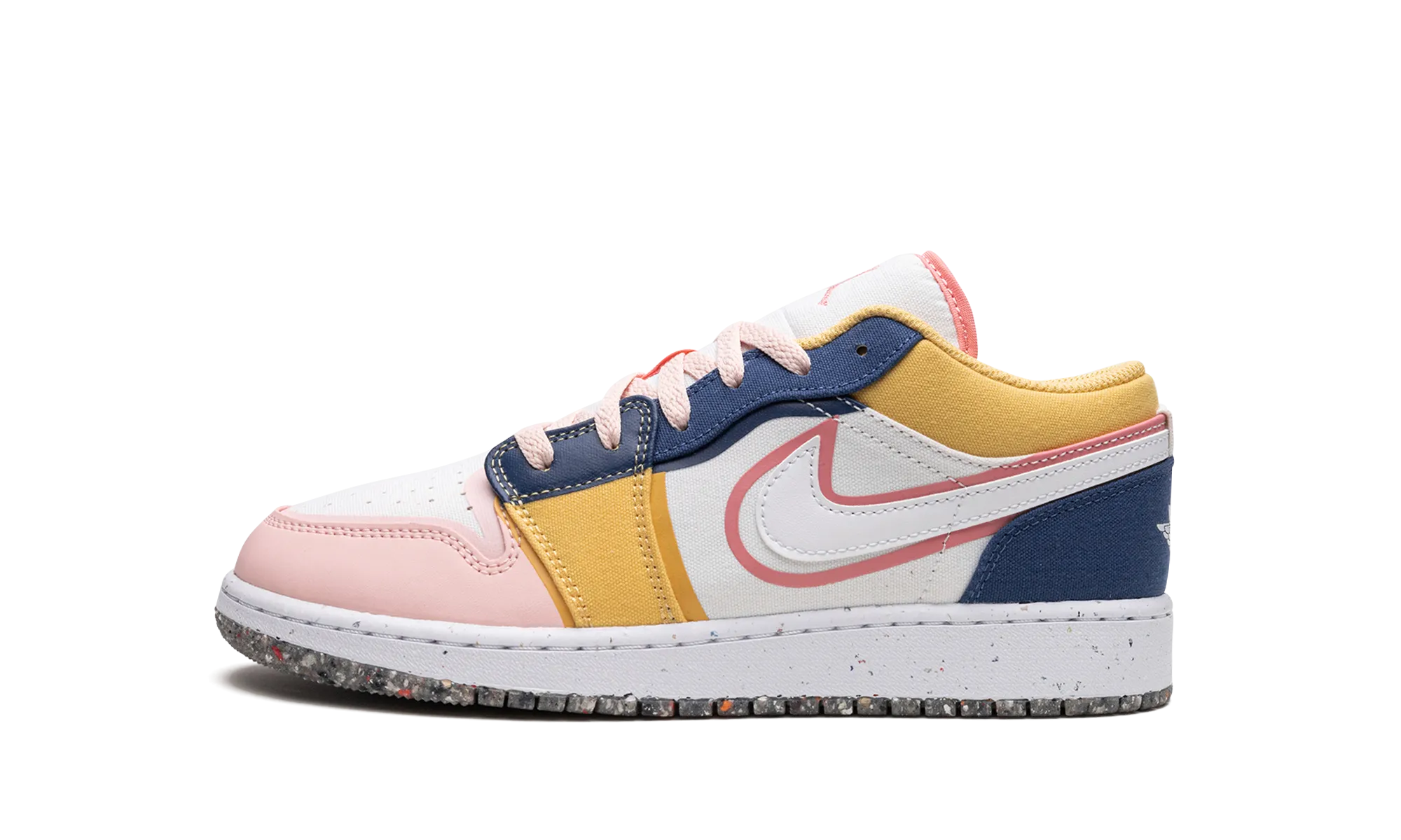 Air Jordan 1 Low SE GS "Multicolor Canvas" Lace Closure Enhanced design