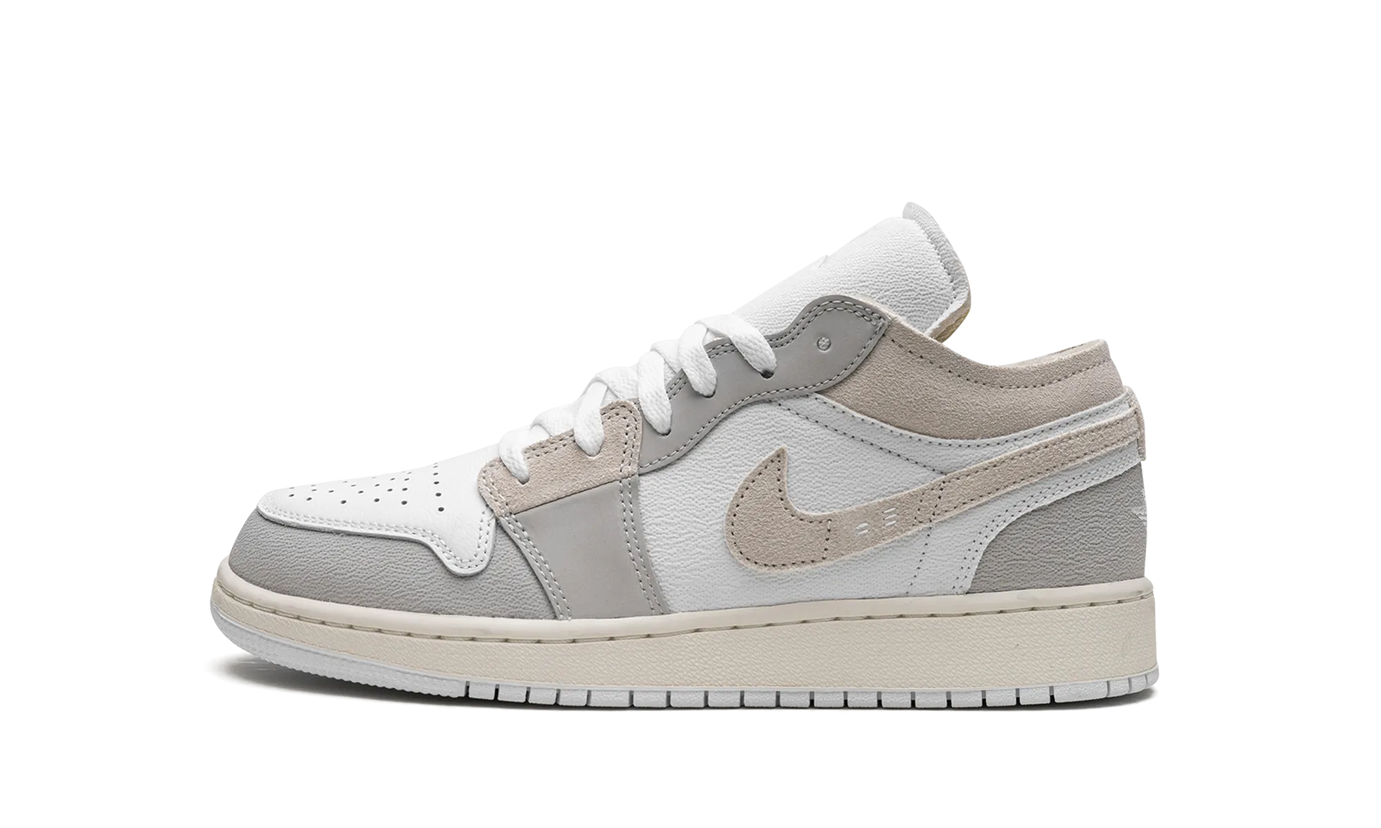 Contoured Foot Arch Cozy Motion AIR JORDAN 1 LOW SE GS "Tech Grey"