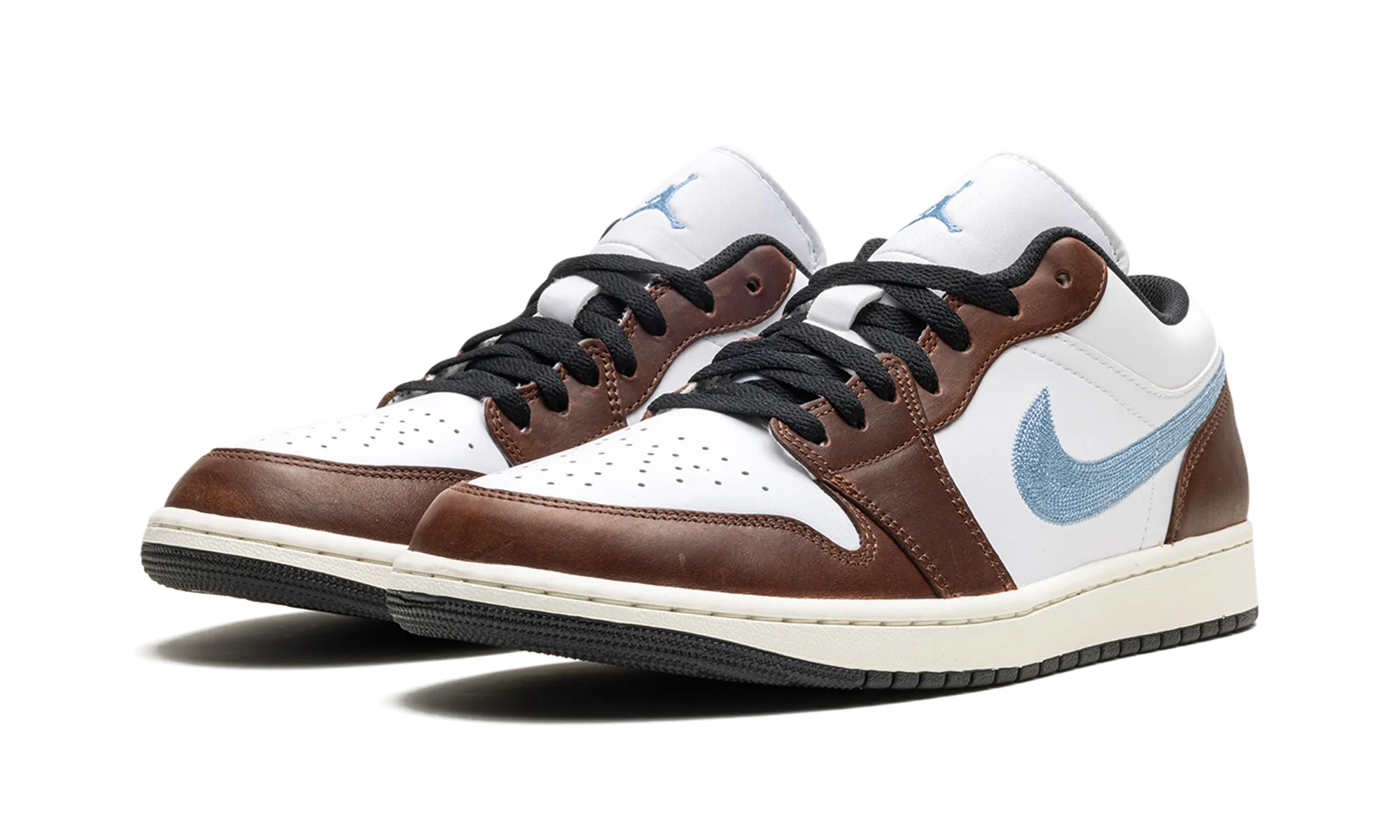 Lace Up Closure System TPU Heel Stabilizer Air Jordan 1 Low SE "Embroidered Swoosh - Mocha"