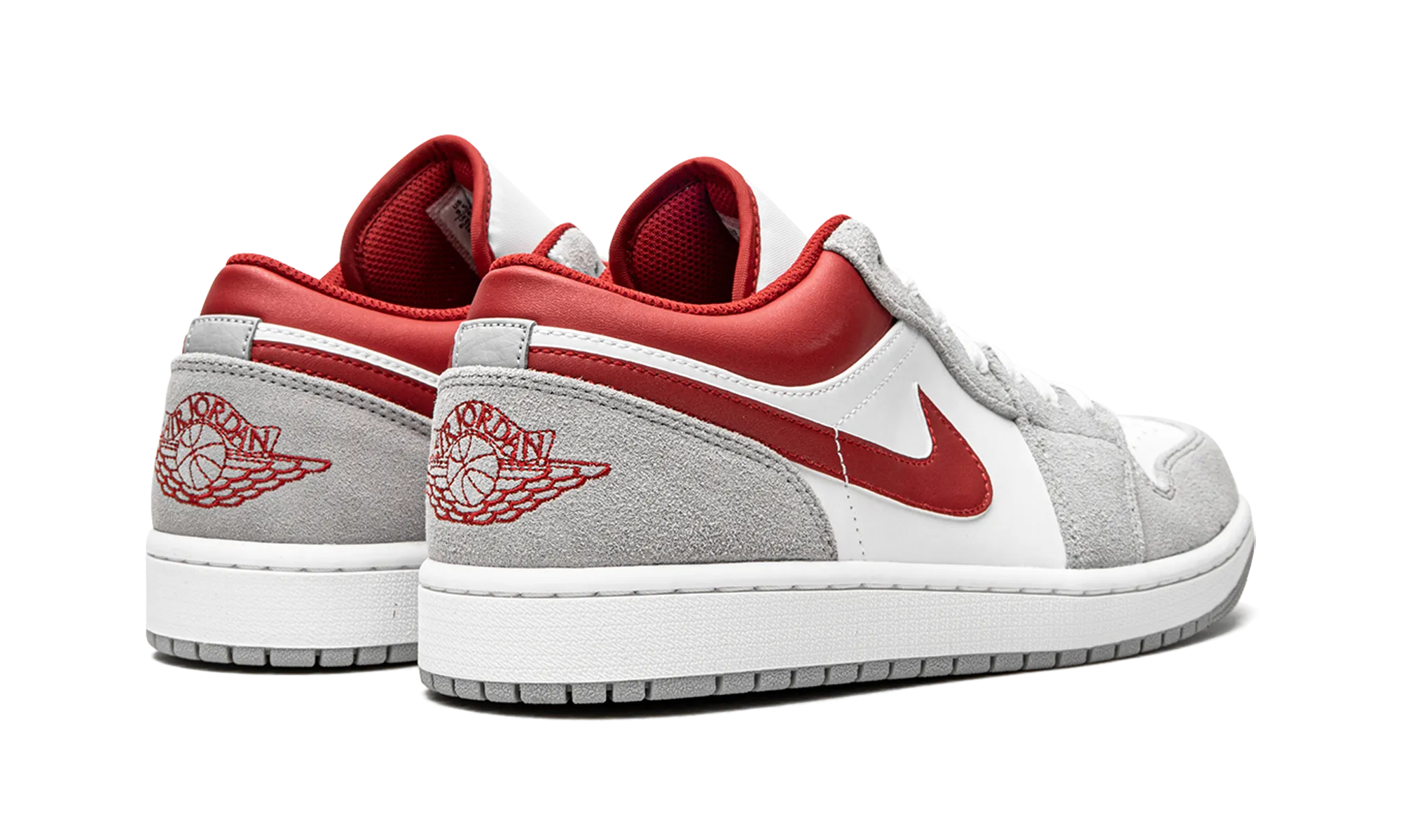 Air Jordan 1 Low SE "White / Grey / Red" Shock Diffusing Seamless performance
