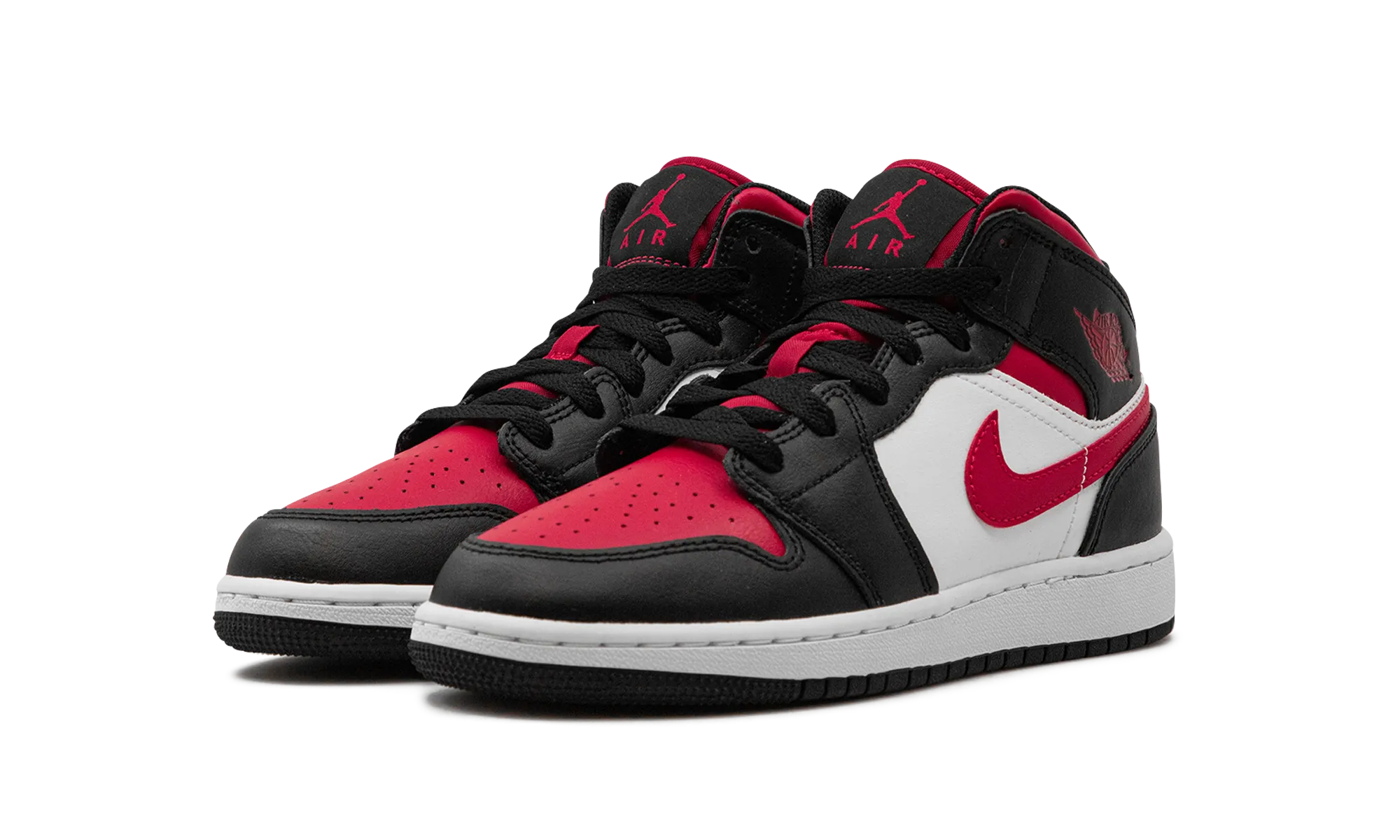 Woven Upper Air Jordan 1 Mid GS "Alternate Bred Toe"