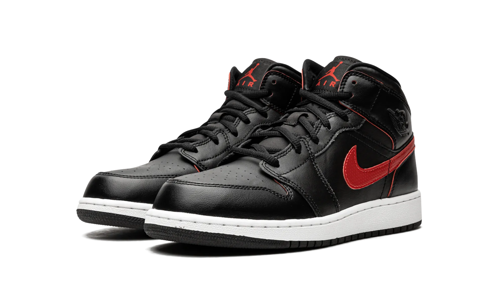 Air Jordan 1 Mid GS "Black / Gym Red" Adaptive Lace Tension