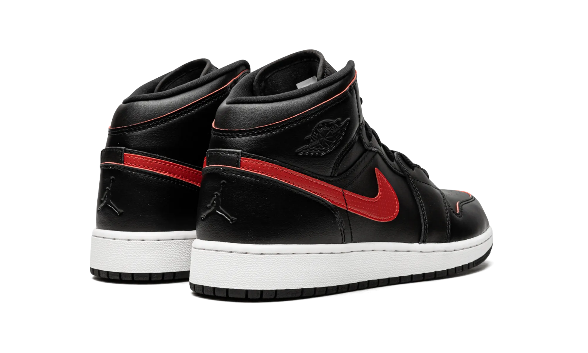 Air Jordan 1 Mid GS "Black / Gym Red" Padded Ankle Collar Reliable flair
