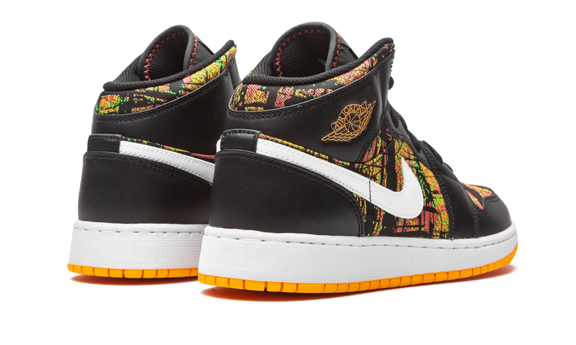 Air Jordan 1 Mid GS "Black / Laser Orange" Anti   Slip Soft Support