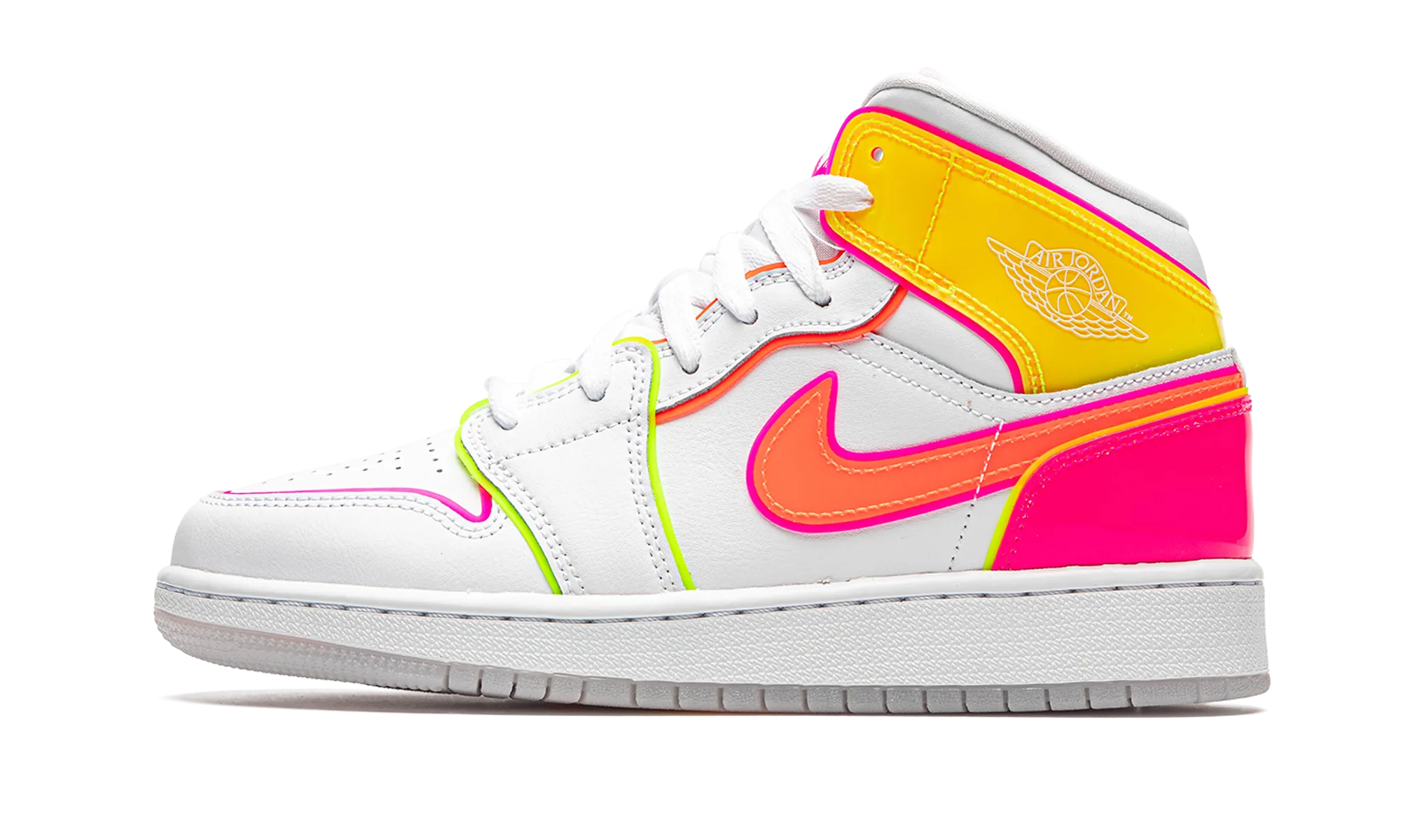 Compression Molded Foam Ready Motion Air Jordan 1 Mid GS "Edge Glow"