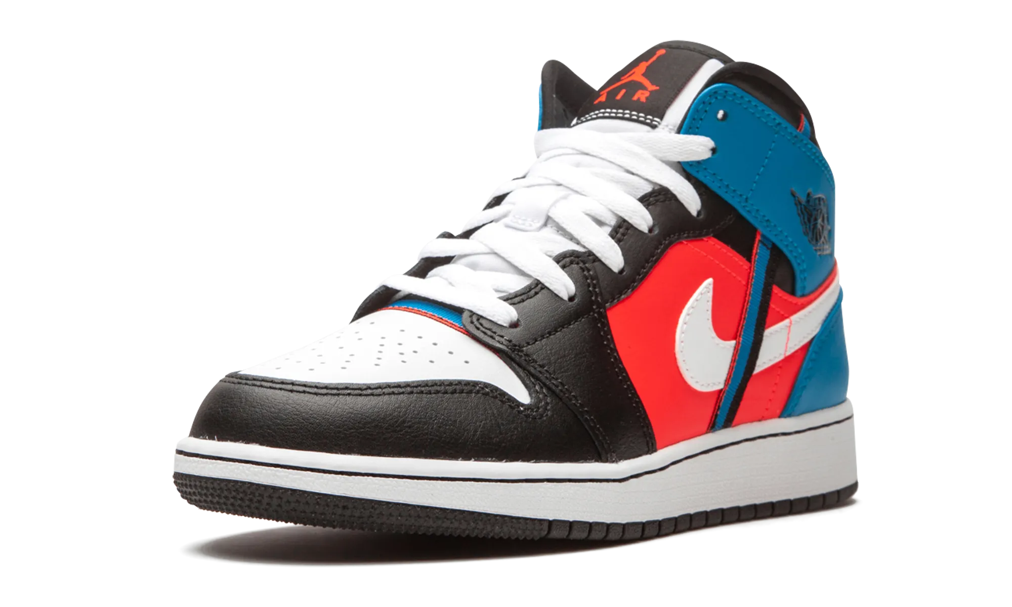 Air Jordan 1 Mid GS "Game Time" Reinforced Eyelets Design Smooth Flow