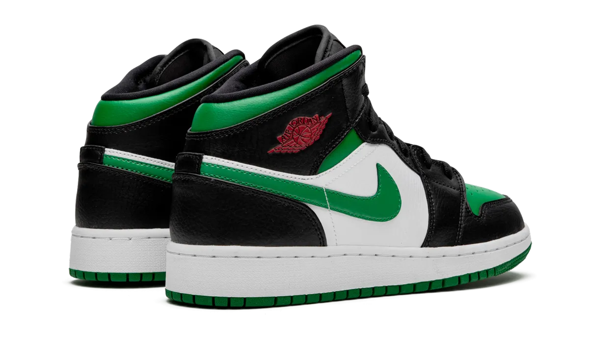 Air Jordan 1 Mid GS "Green Toe" Comfortable Stretch Stylish Stripes