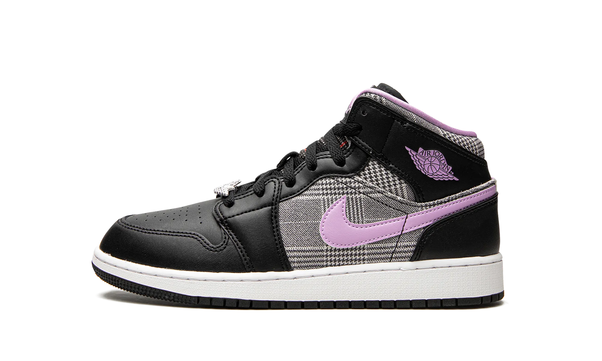 Air Jordan 1 Mid GS "Houndstooth" Rubberized Edges Rocker Sole Technology