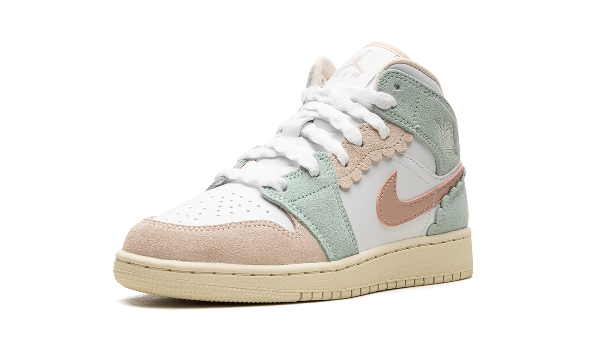 Air Jordan 1 Mid GS "Pink Oxford" Enhanced grip