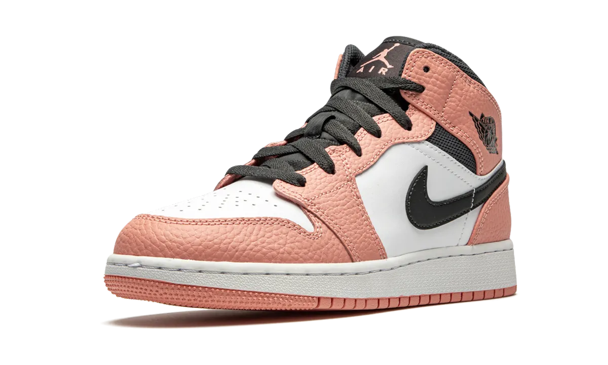 Air Jordan 1 MID GS "Pink Quartz" Non Slip Outsole Gentle Texture