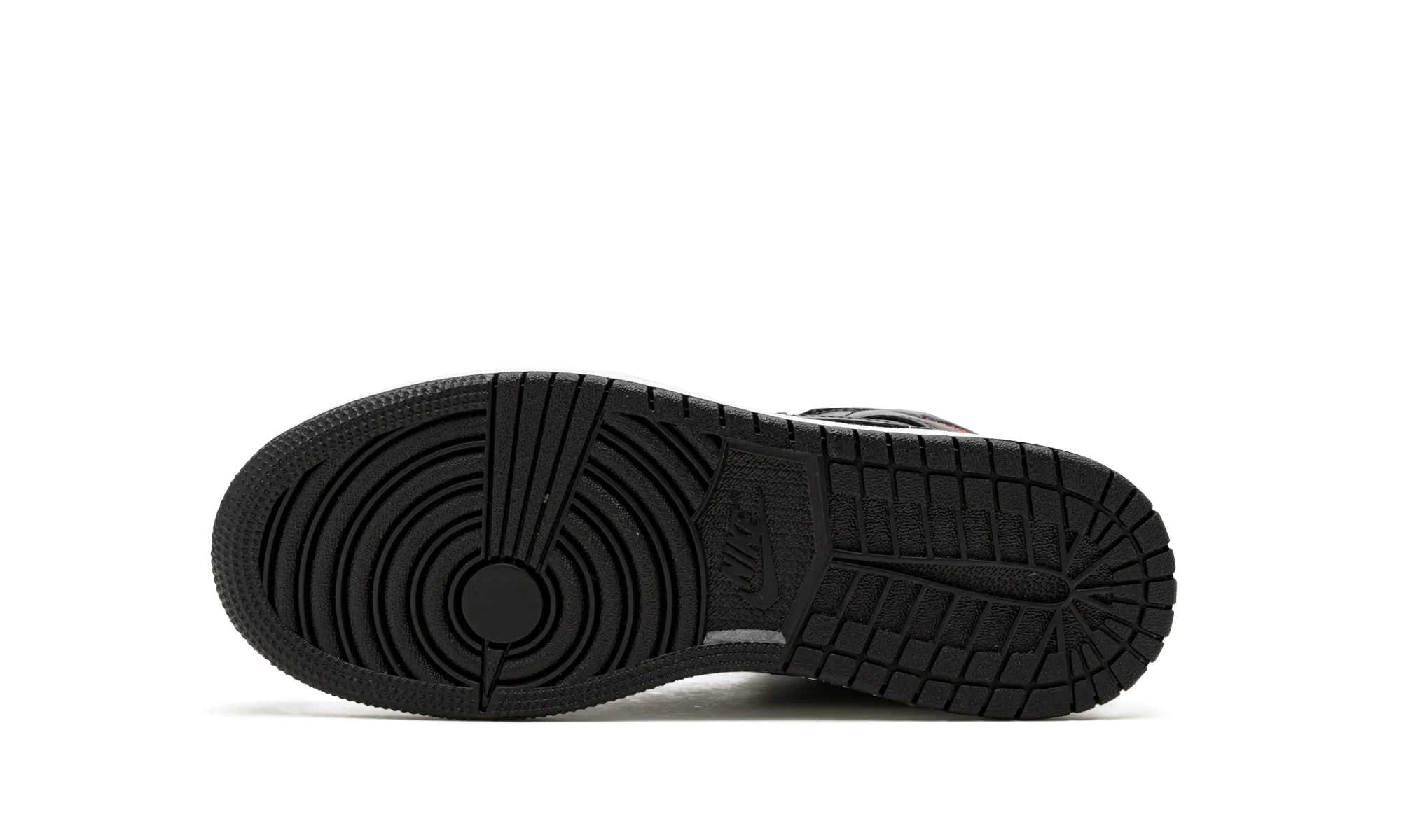 Ventilation Channel Design Rubber Traction Pods Air Jordan 1 Mid GS "Shadow / Red"