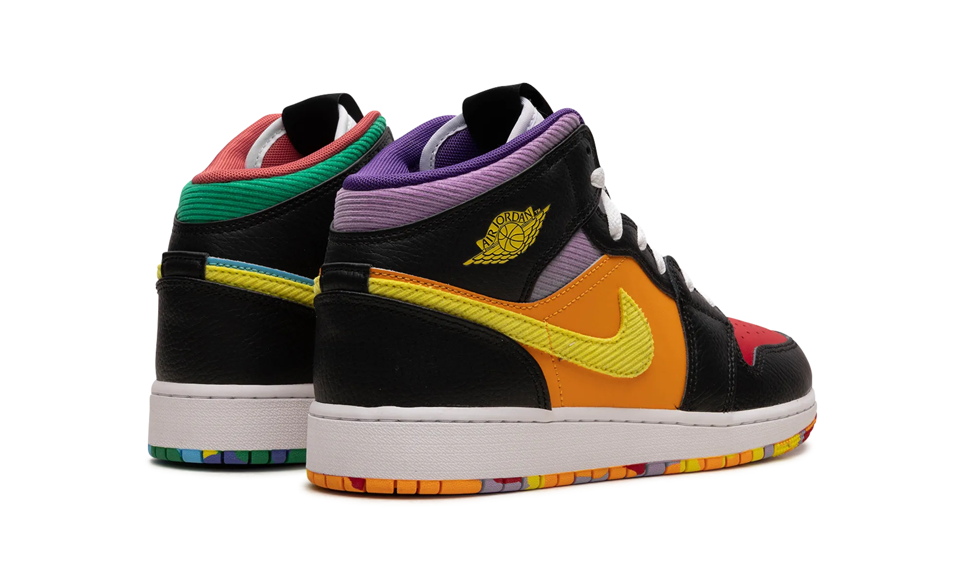 Air Jordan 1 Mid GS "Six Championships" Street traction Light frame