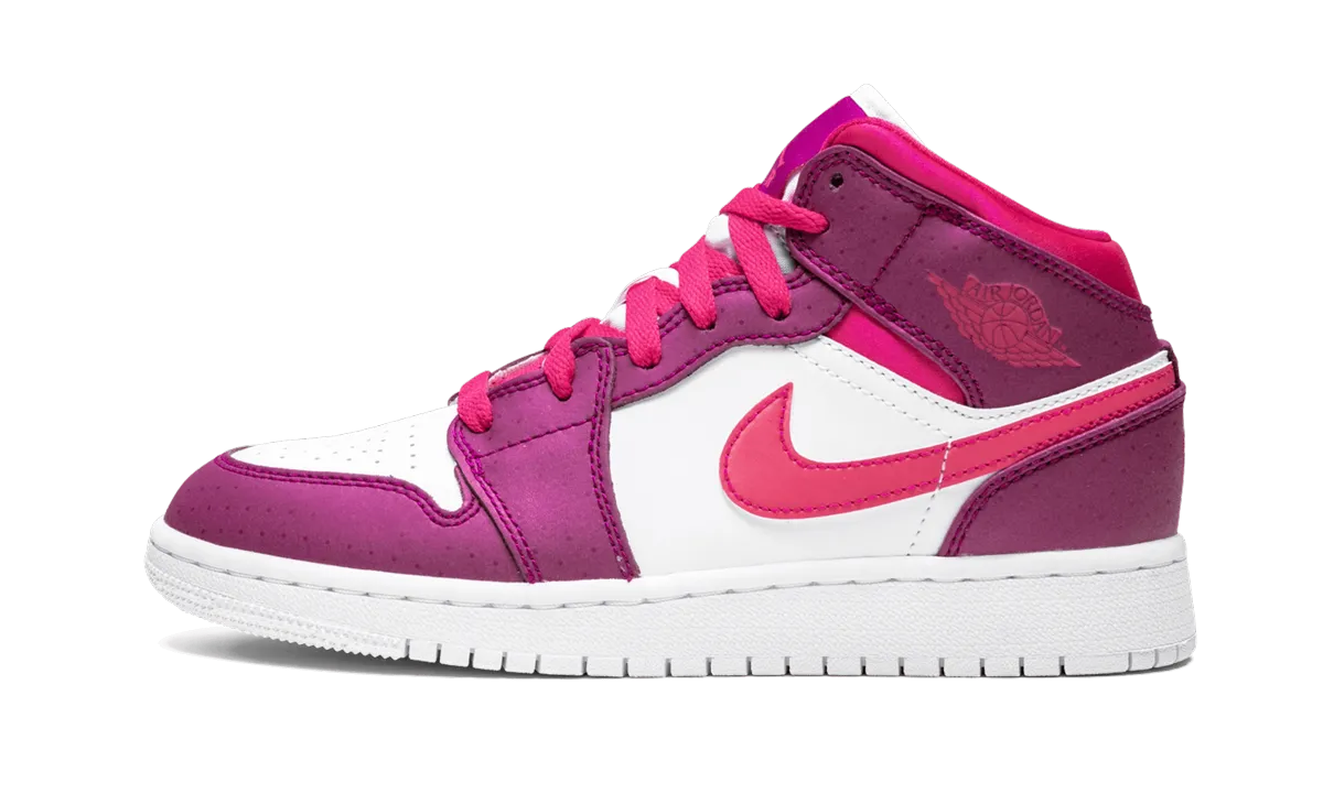 Air Jordan 1 Mid GS "True Berry" Traction Lug Configuration Intense Workout