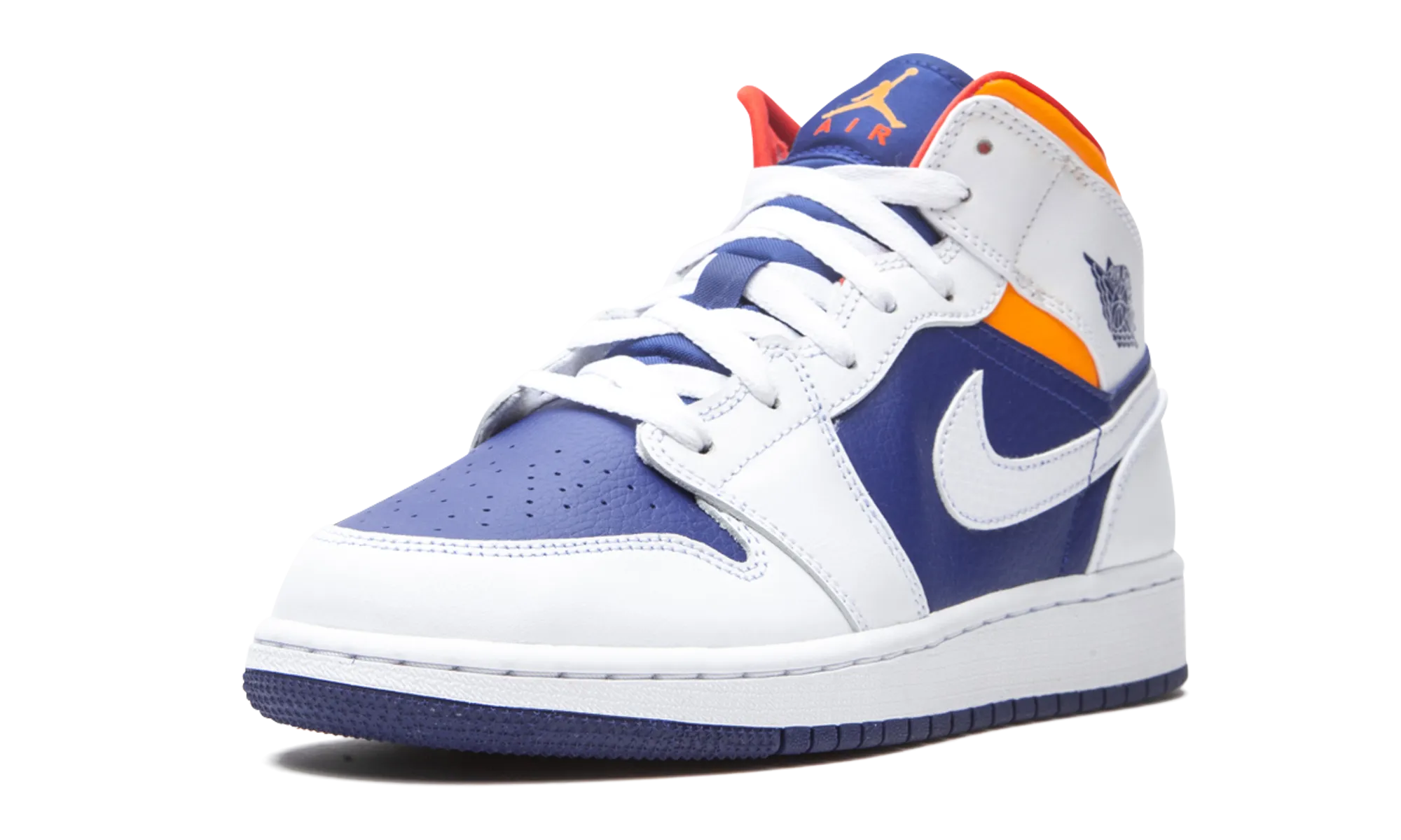Breath Walk Hyper Compression Foam Air Jordan 1 Mid GS "White Deep Royal Blue"