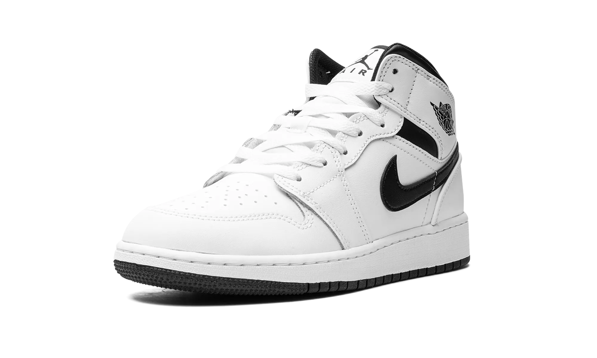 Air Jordan 1 Mid GS "White/Black" retro look