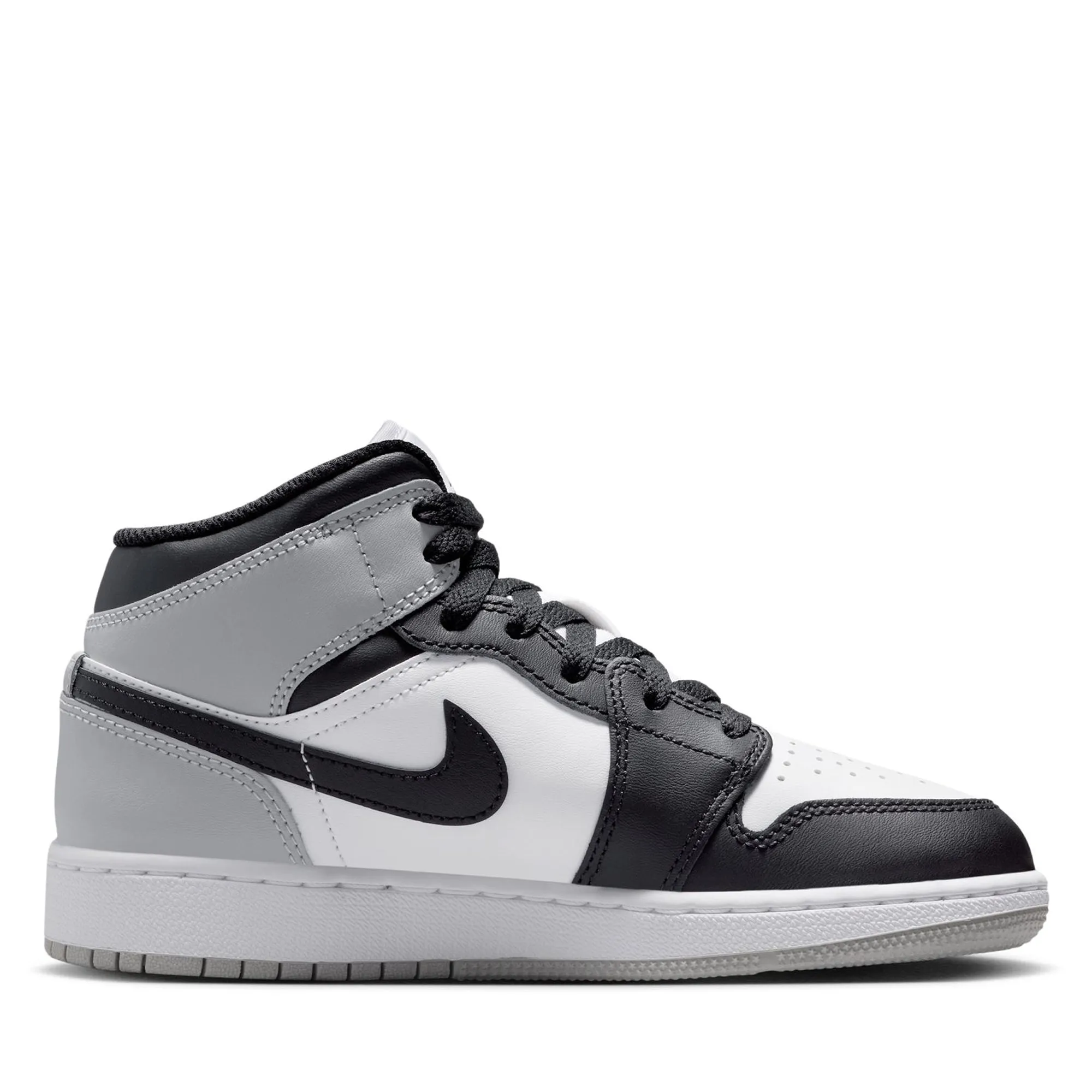 Foot alignment Zip Up Air Jordan 1 Mid (GS) - White/Light Smoke Grey