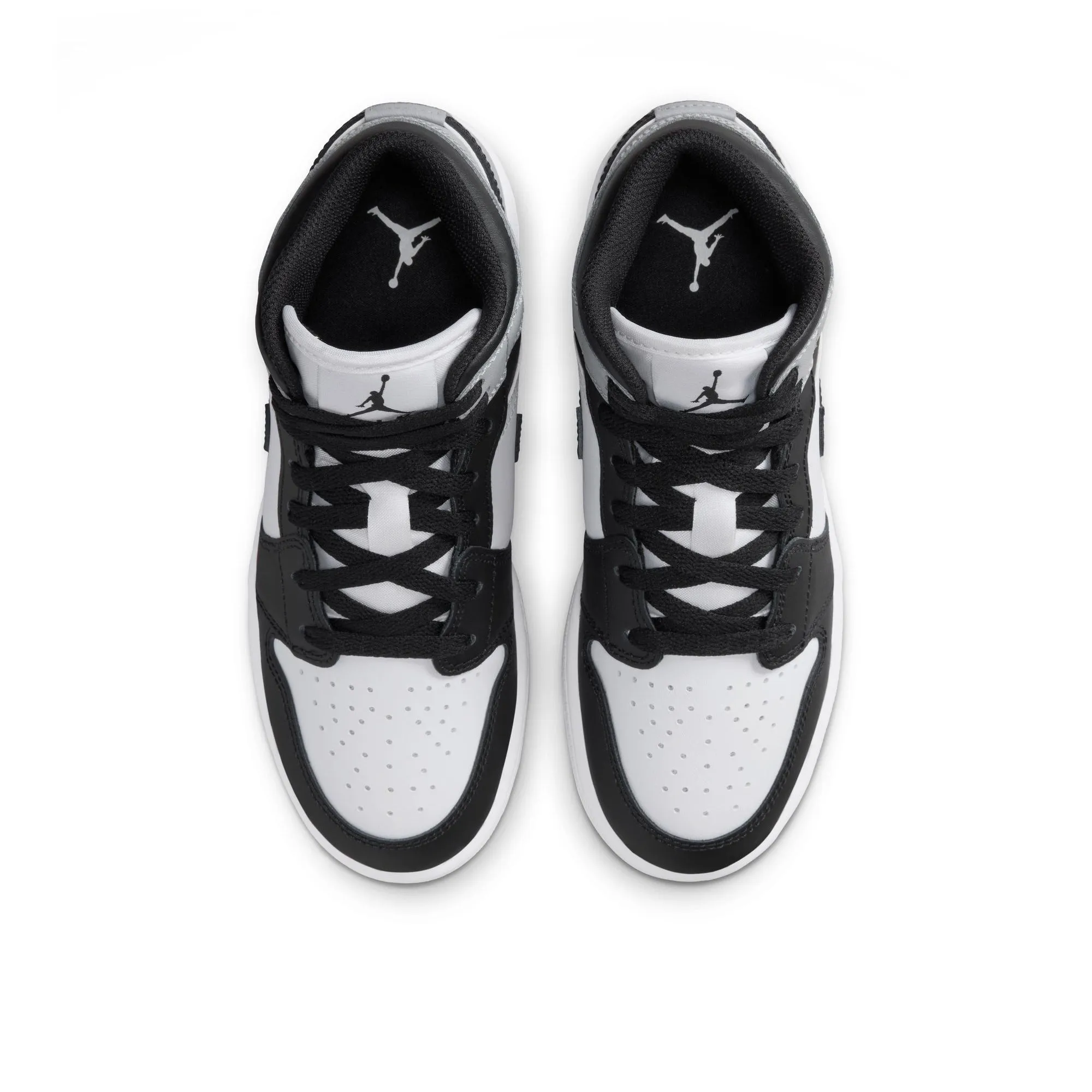 Air Jordan 1 Mid (GS) - White/Light Smoke Grey warm weather