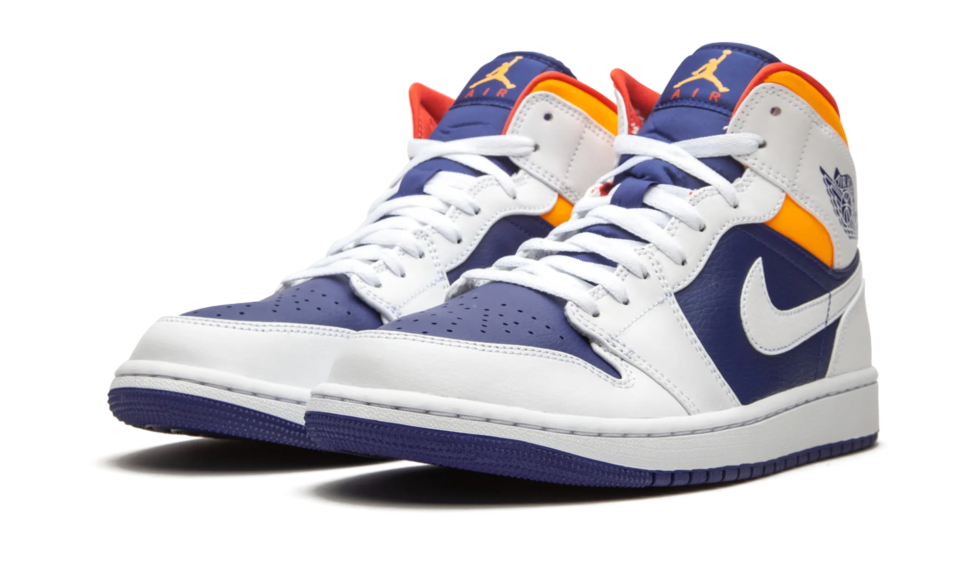Air Jordan 1 Mid "Royal Blue / Laser Orange" Training companion