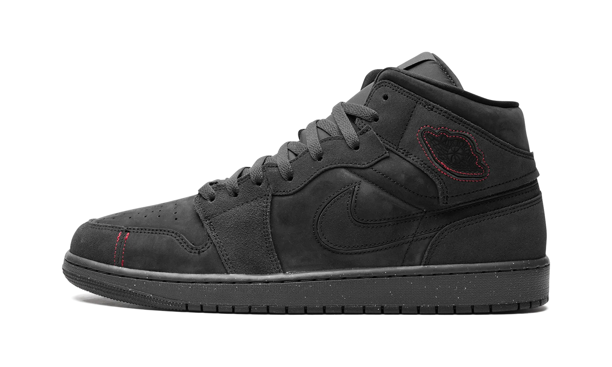 Air Jordan 1 Mid SE Craft "Dark Smoke Red" Fashion Base Vegan Leather Alternatives
