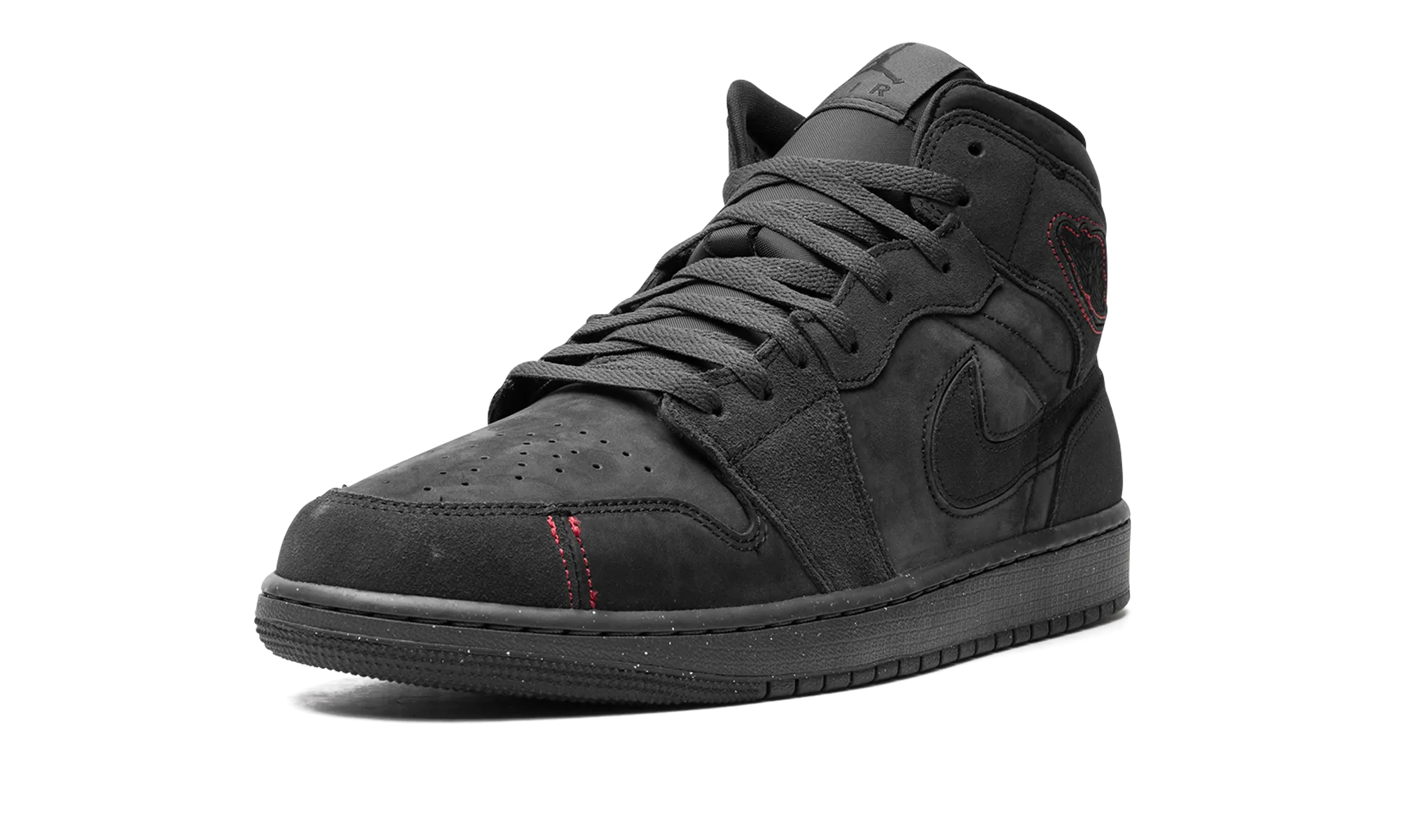 Air Jordan 1 Mid SE Craft "Dark Smoke Red" Easy Steps Tension Balanced Lacing