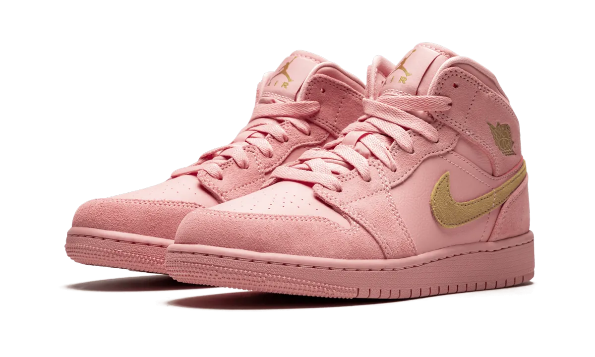 Air Jordan 1 MID SE GS "CORAL" Casual Athletic Washable