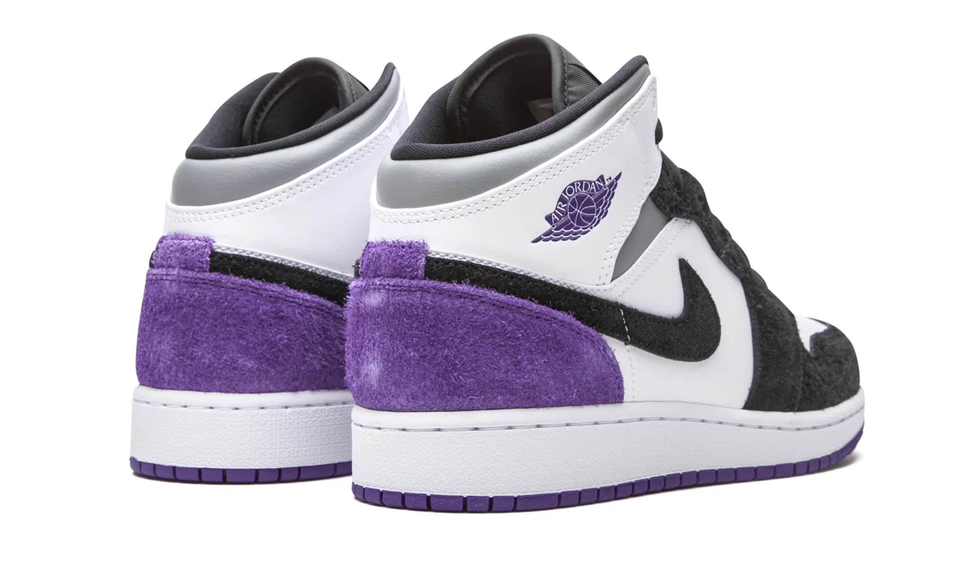 Air Jordan 1 Mid SE GS "Court Purple Suede" Woven TPU Cage Secure Sole