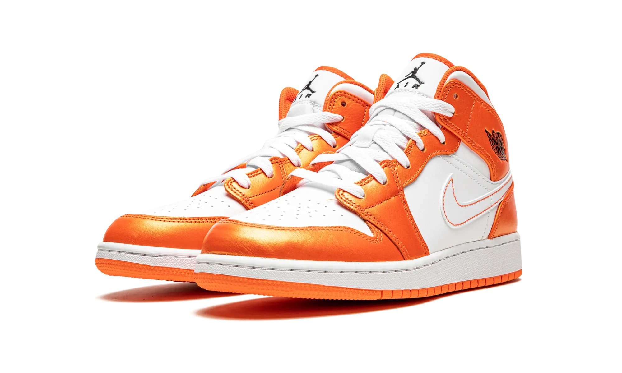 Air Jordan 1 Mid SE GS "Electro Orange" Thermal Regulation Layer Core Support