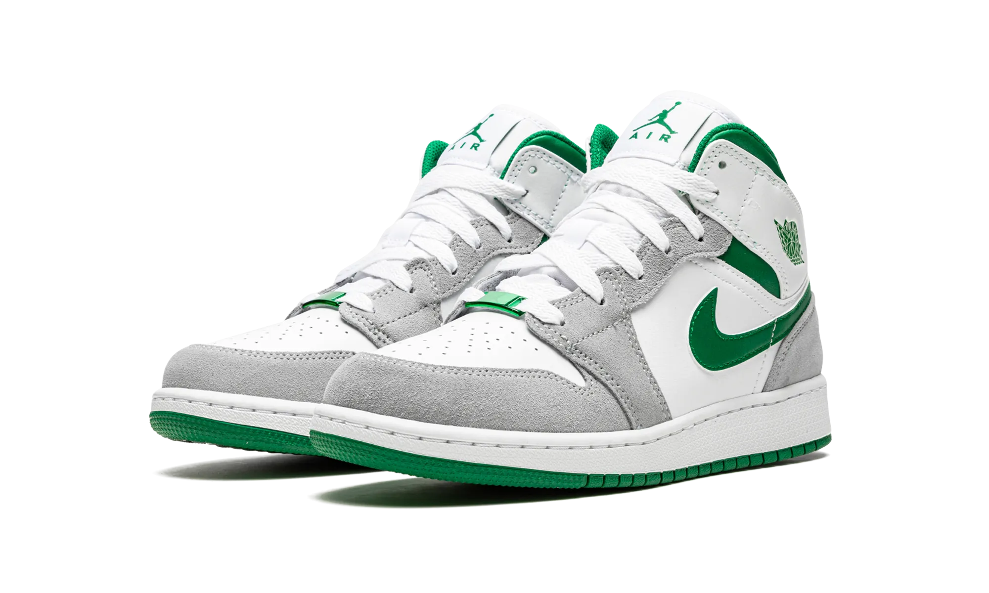 Lateral Support Frame Ventilation Air Jordan 1 Mid SE GS "Grey / Pine Green"
