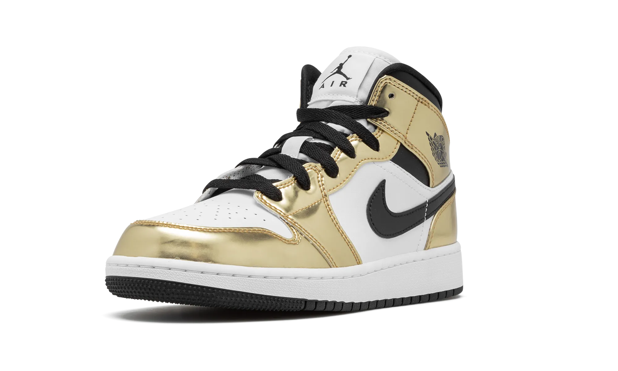 Air Jordan 1 Mid SE GS "Metallic Gold" Impact Resistant Midsole Split Toe Flex Zone