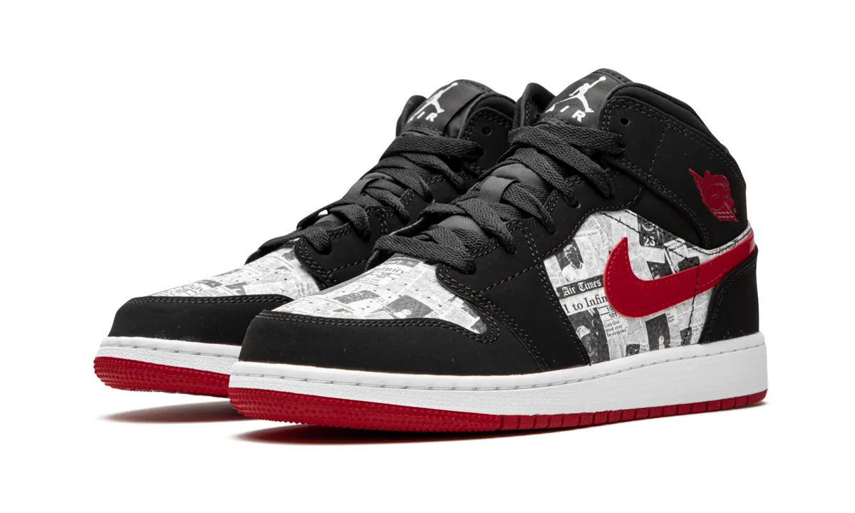Air Jordan 1 MID SE GS "Newspaper" Modern TPU Heel Counter