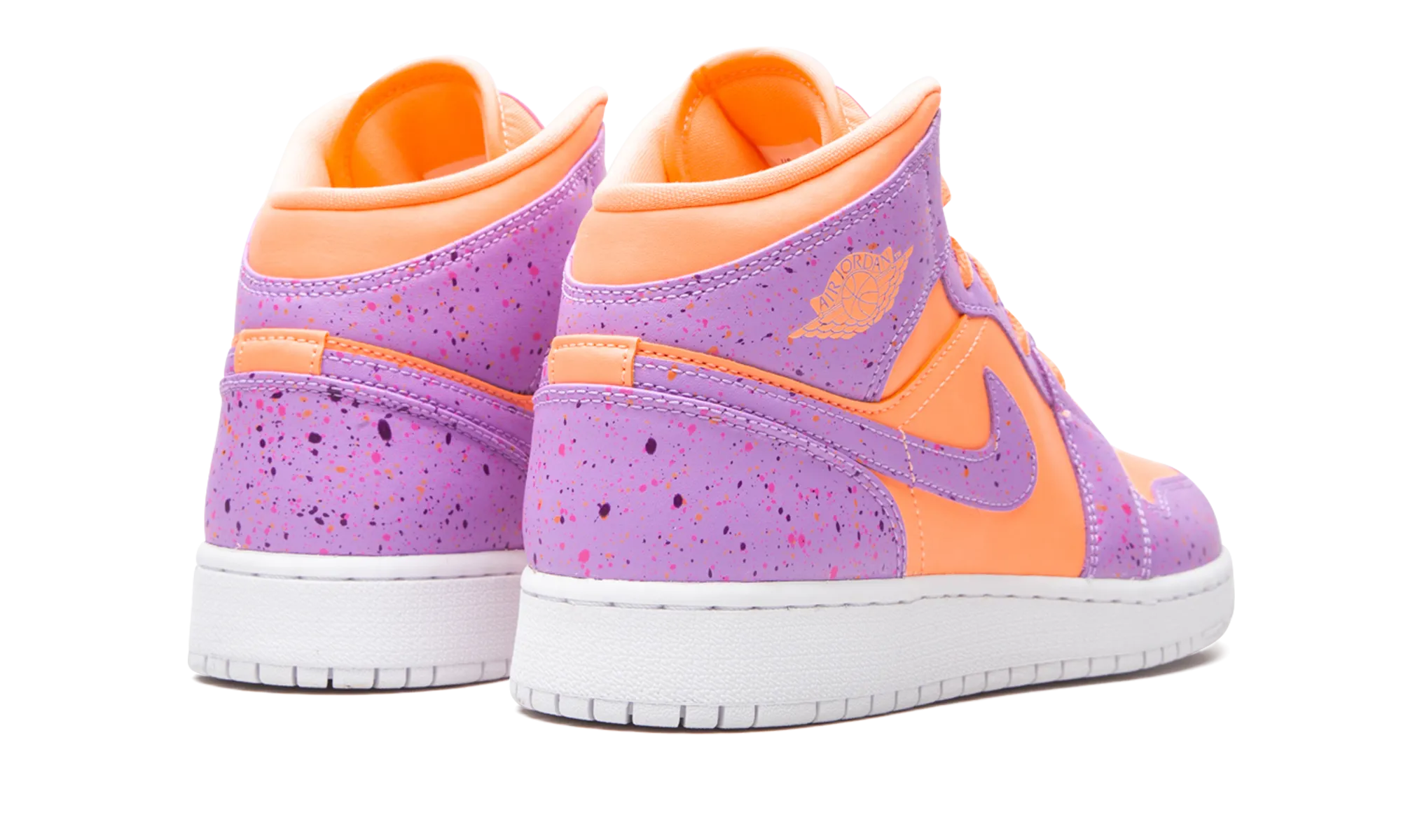 Shock-absorbent Comfort Wear Air Jordan 1 Mid SE GS "Orange Pulse / Atomic Violet"