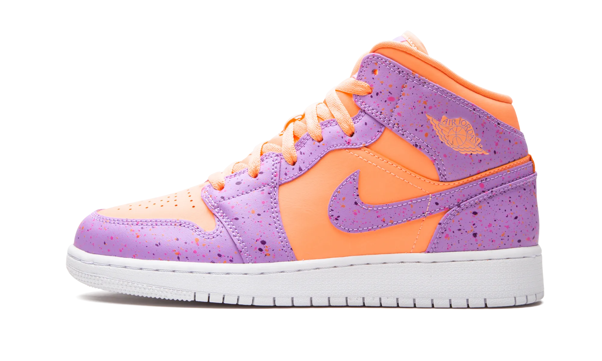 High Elasticity Air Jordan 1 Mid SE GS "Orange Pulse / Atomic Violet"