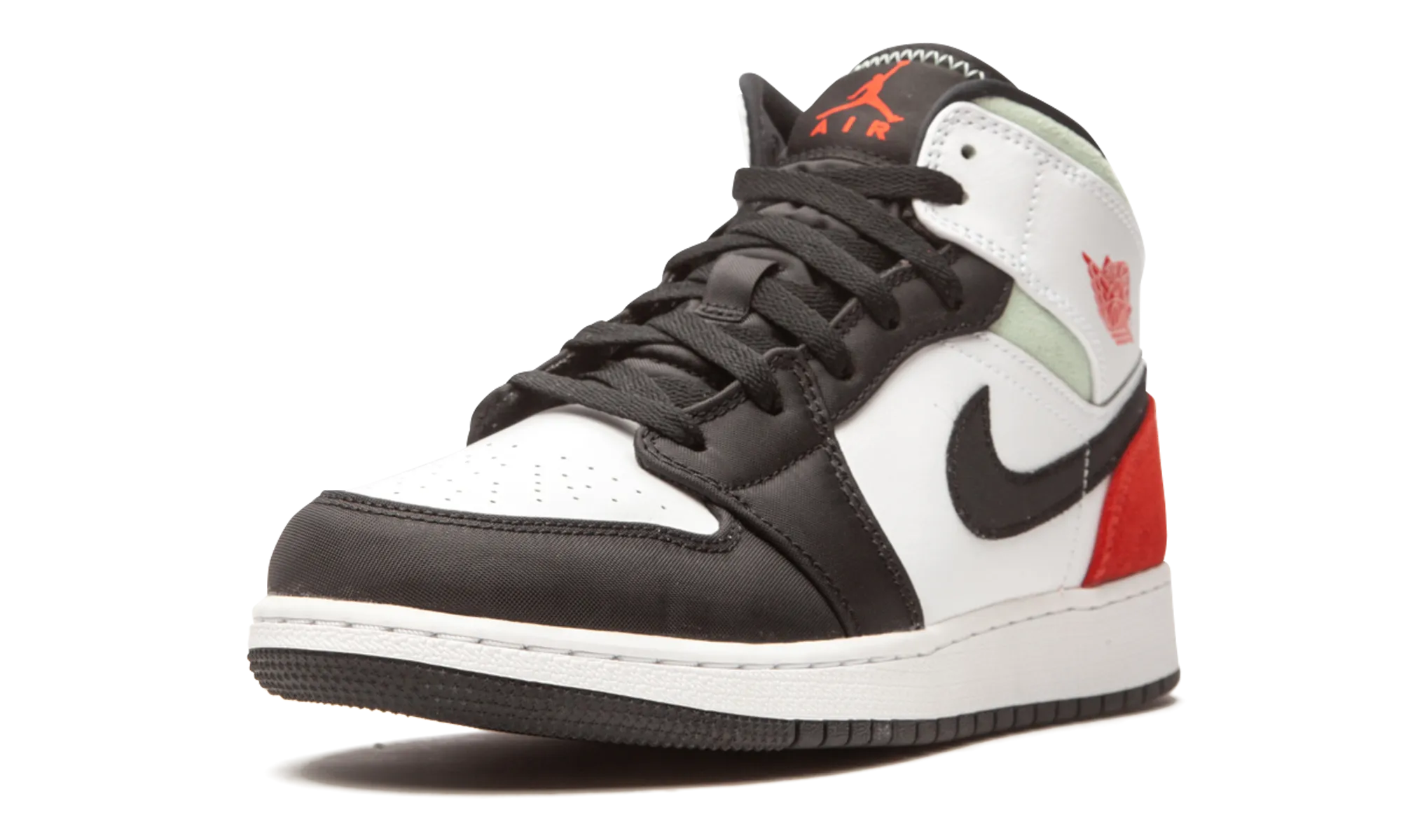 Air Jordan 1 Mid SE GS "Red / Grey / Black Toe" Structured Design Airflow Channel Tech