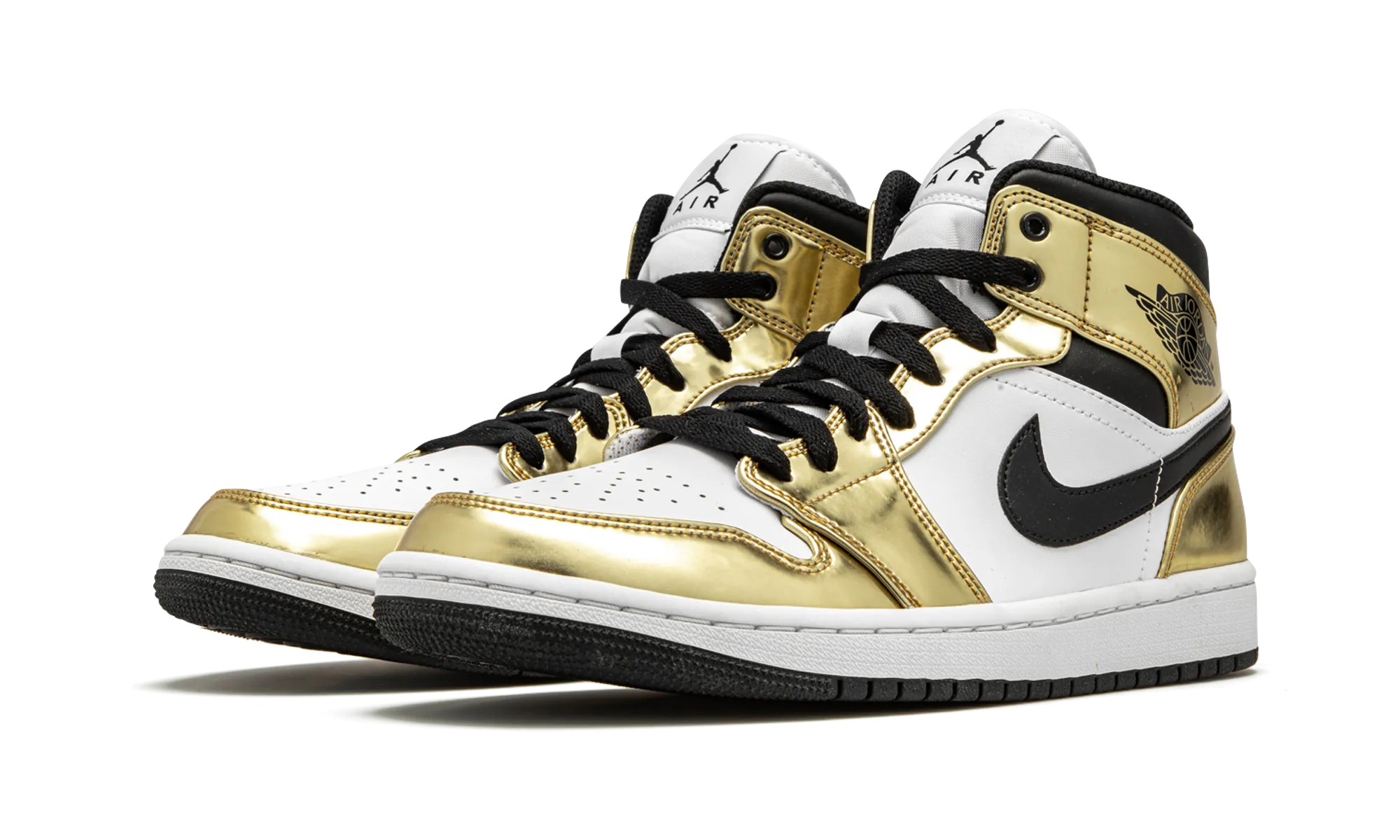 Elastic Bands Abrasion Proof Toe Guard Air Jordan 1 Mid SE "Metallic Gold"