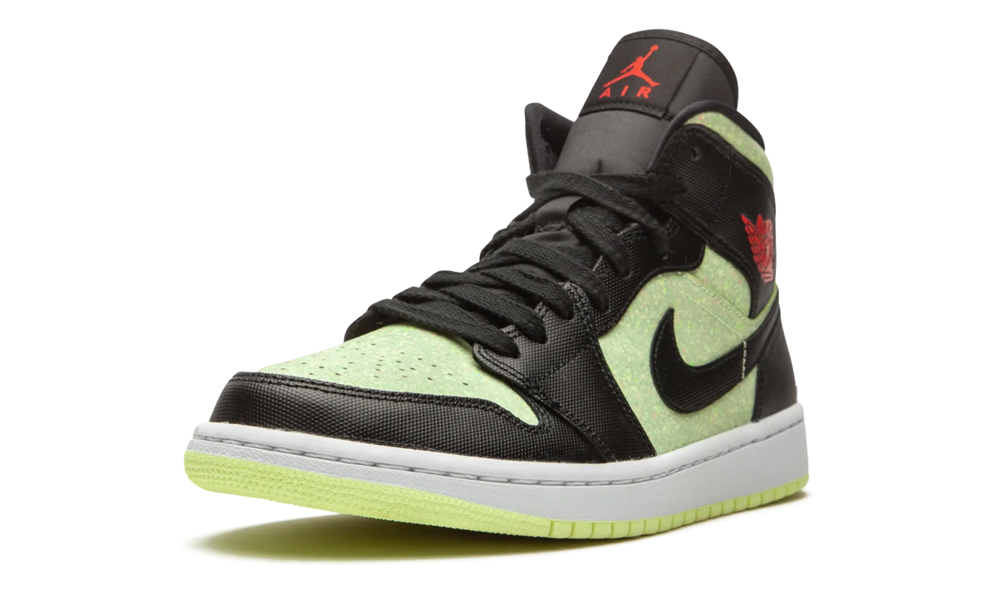 Pressure Dispersion Sole Work Style AIR JORDAN 1 MID SE WMNS "Barely Volt / Chile Red"