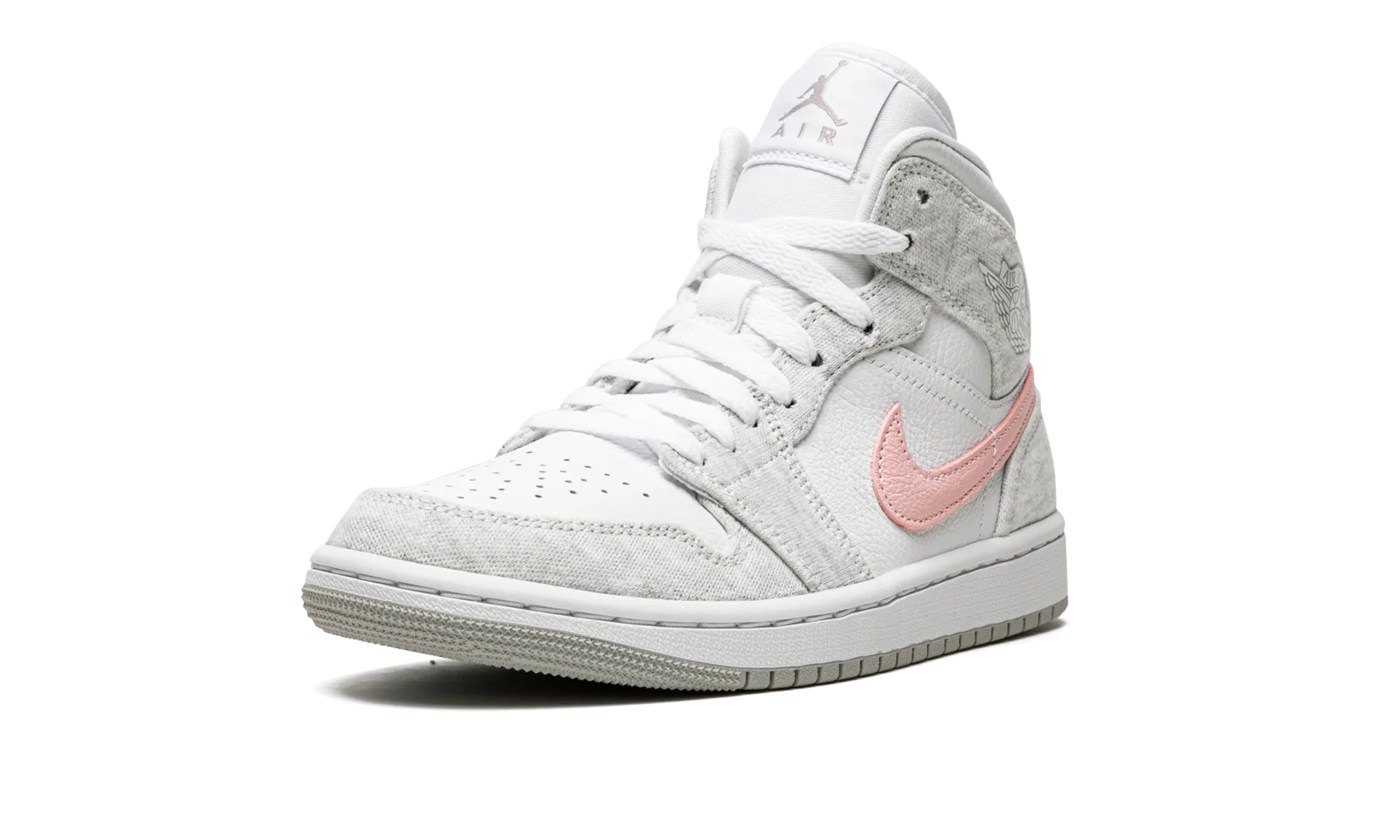 AIR JORDAN 1 MID SE WMNS "Heather Grey / Pink" Premium Durability Anatomical Shape Design
