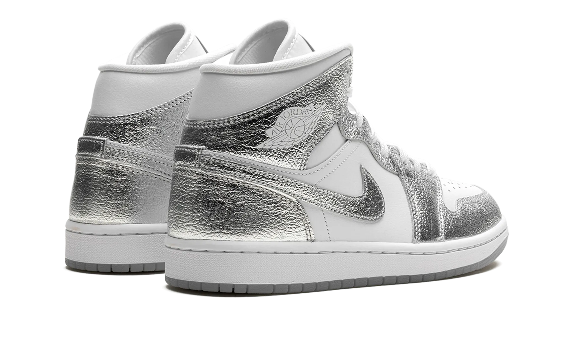 Durable Mesh Active City Air Jordan 1 Mid SE WMNS "Metallic Silver"