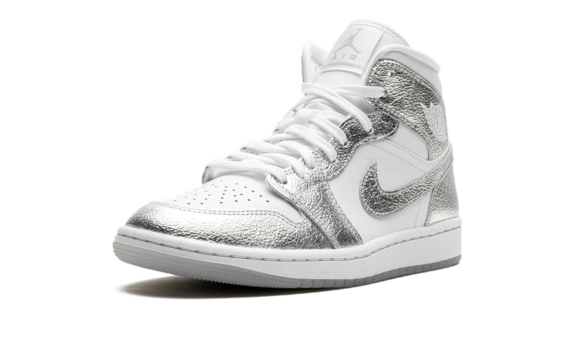 Air Jordan 1 Mid SE WMNS "Metallic Silver" Ultra Responsive Cushioning Energy Rush
