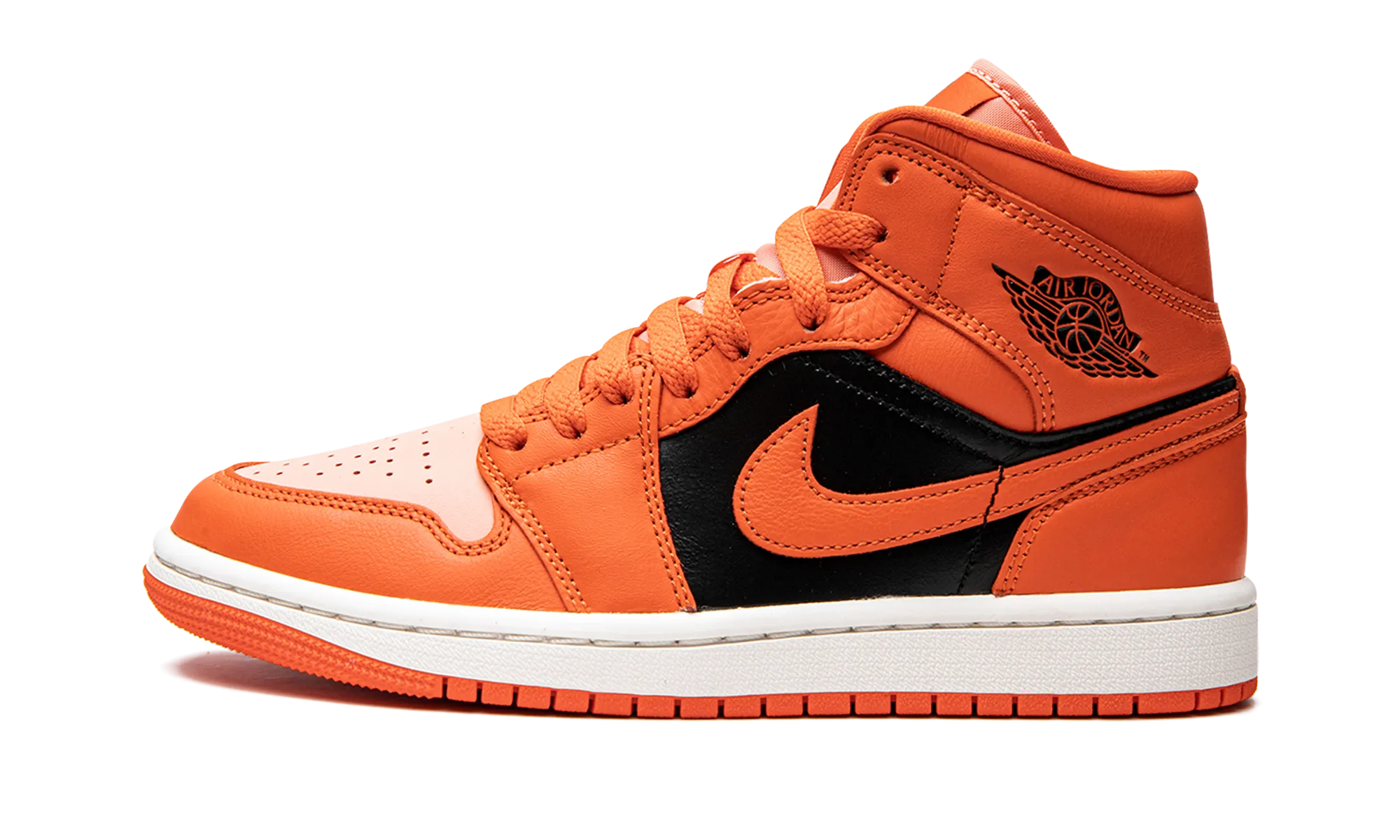 AIR JORDAN 1 MID SE WMNS "Orange / Black" Durable rubber sole Fitness Friendly