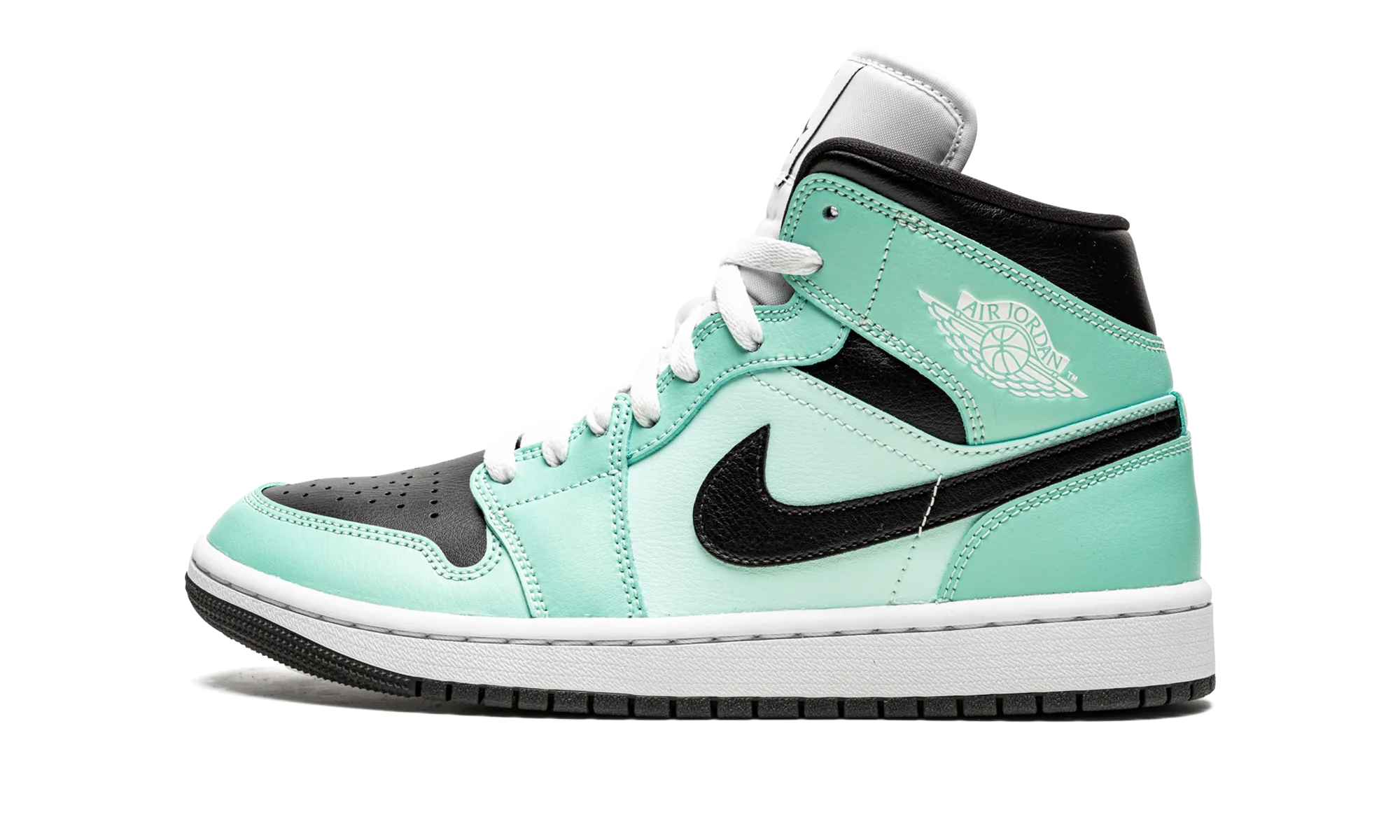 Handcrafted Details Smooth Soles AIR JORDAN 1 MID WMNS "Aqua Black"