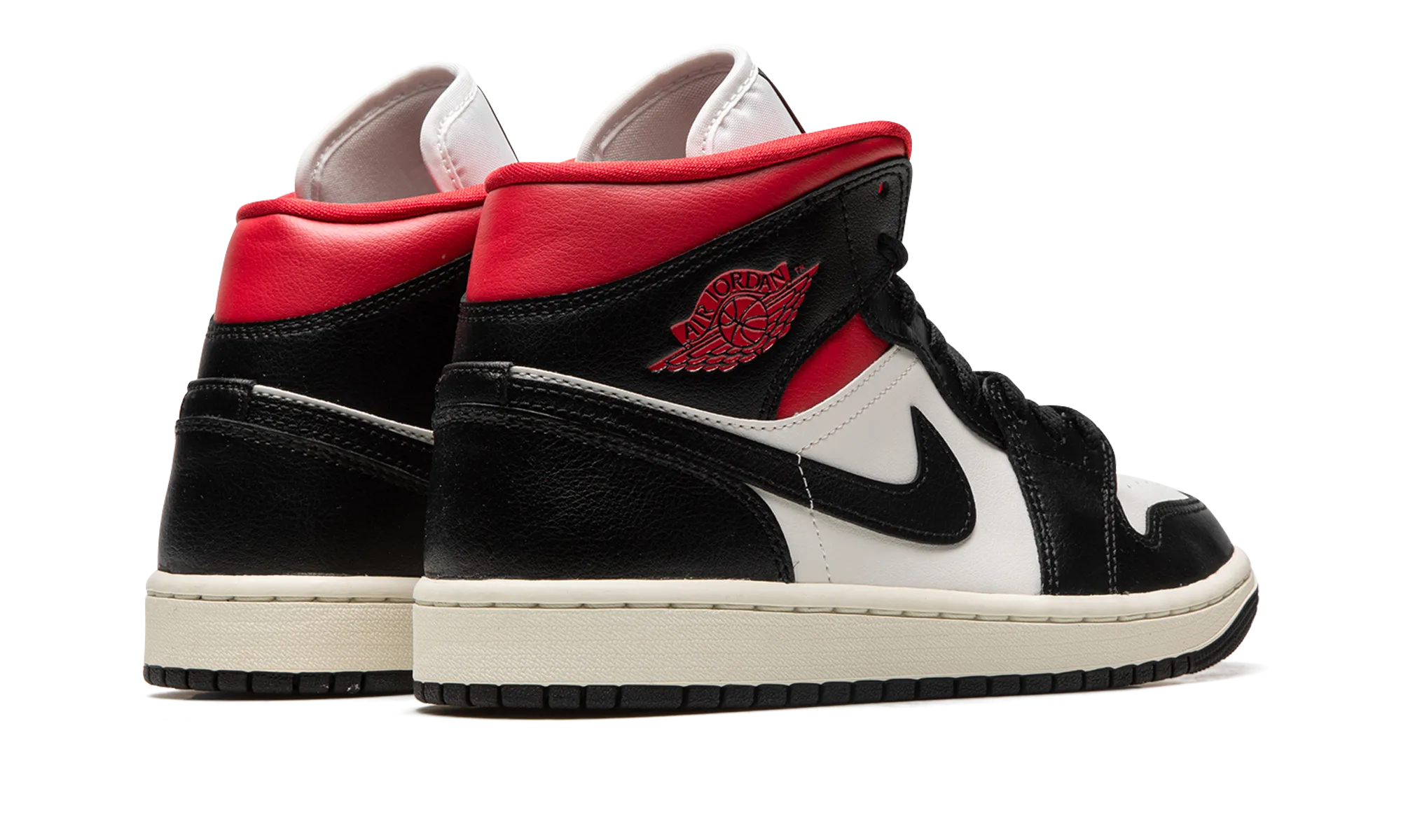 AIR JORDAN 1 MID WMNS "Black / Gym Red / Sail" Lightweight Construction