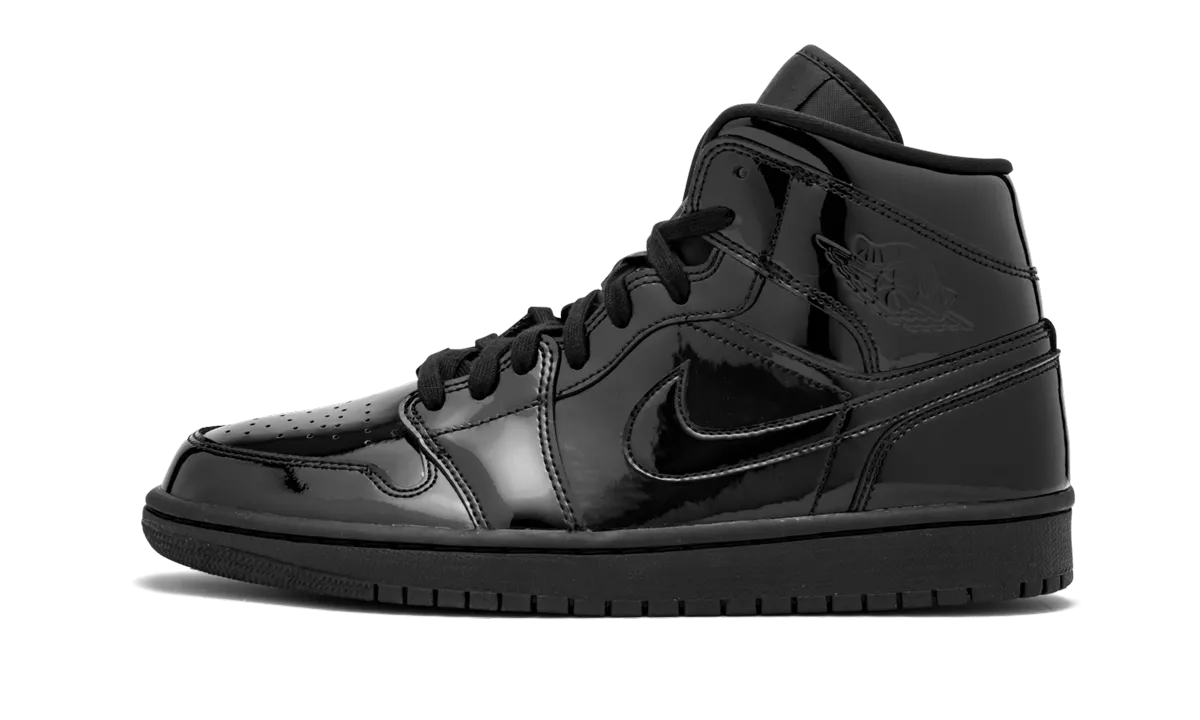 Anti Abrasion Secure Style AIR JORDAN 1 MID WMNS "Black Patent Leather"