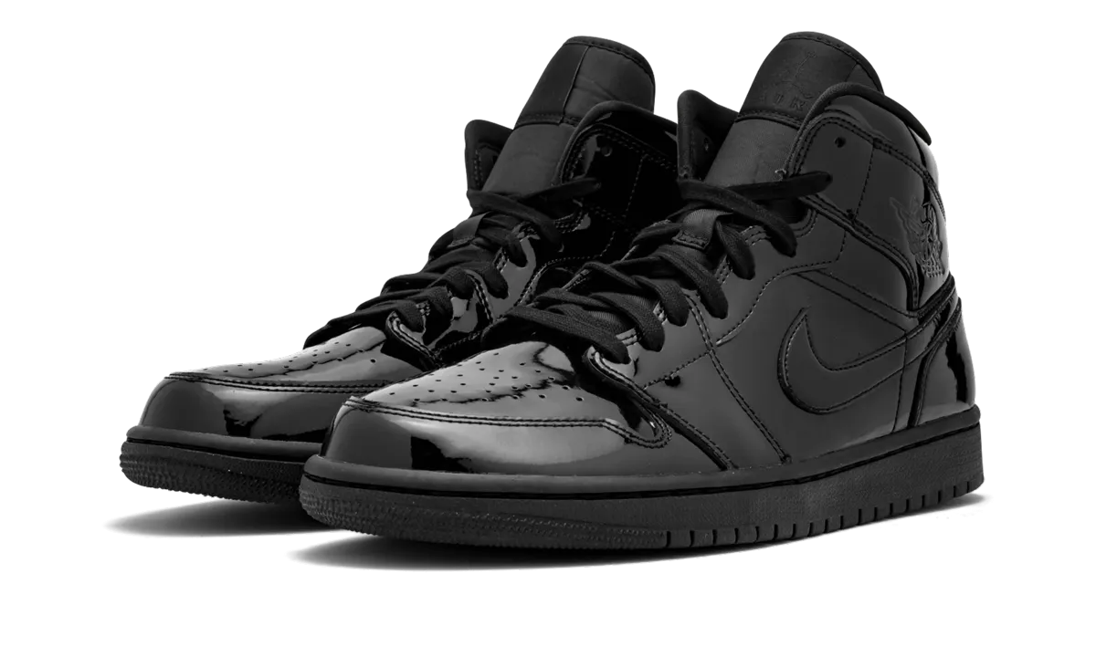 AIR JORDAN 1 MID WMNS "Black Patent Leather" Compact Fit Easy Go
